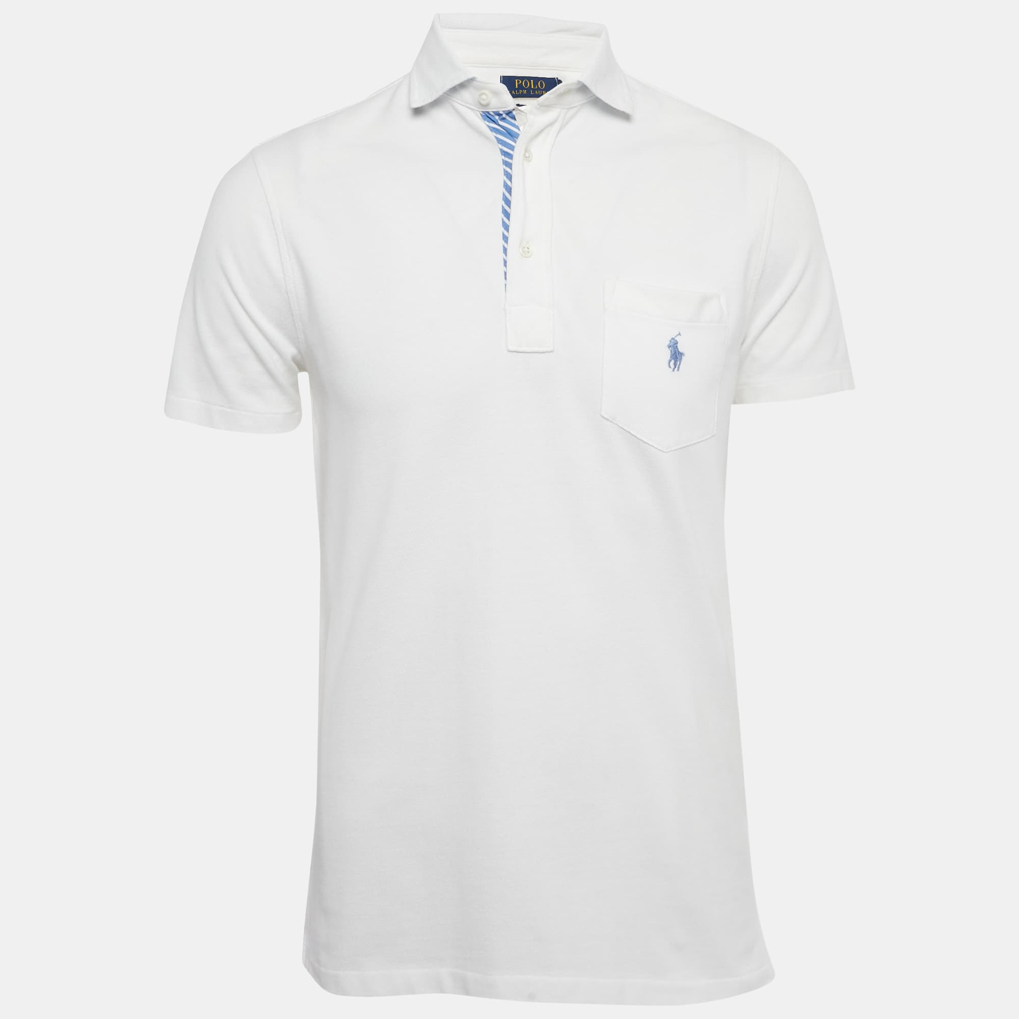 Polo Ralph Lauren White Cotton Custom Slim Fit Polo T-Shirt S