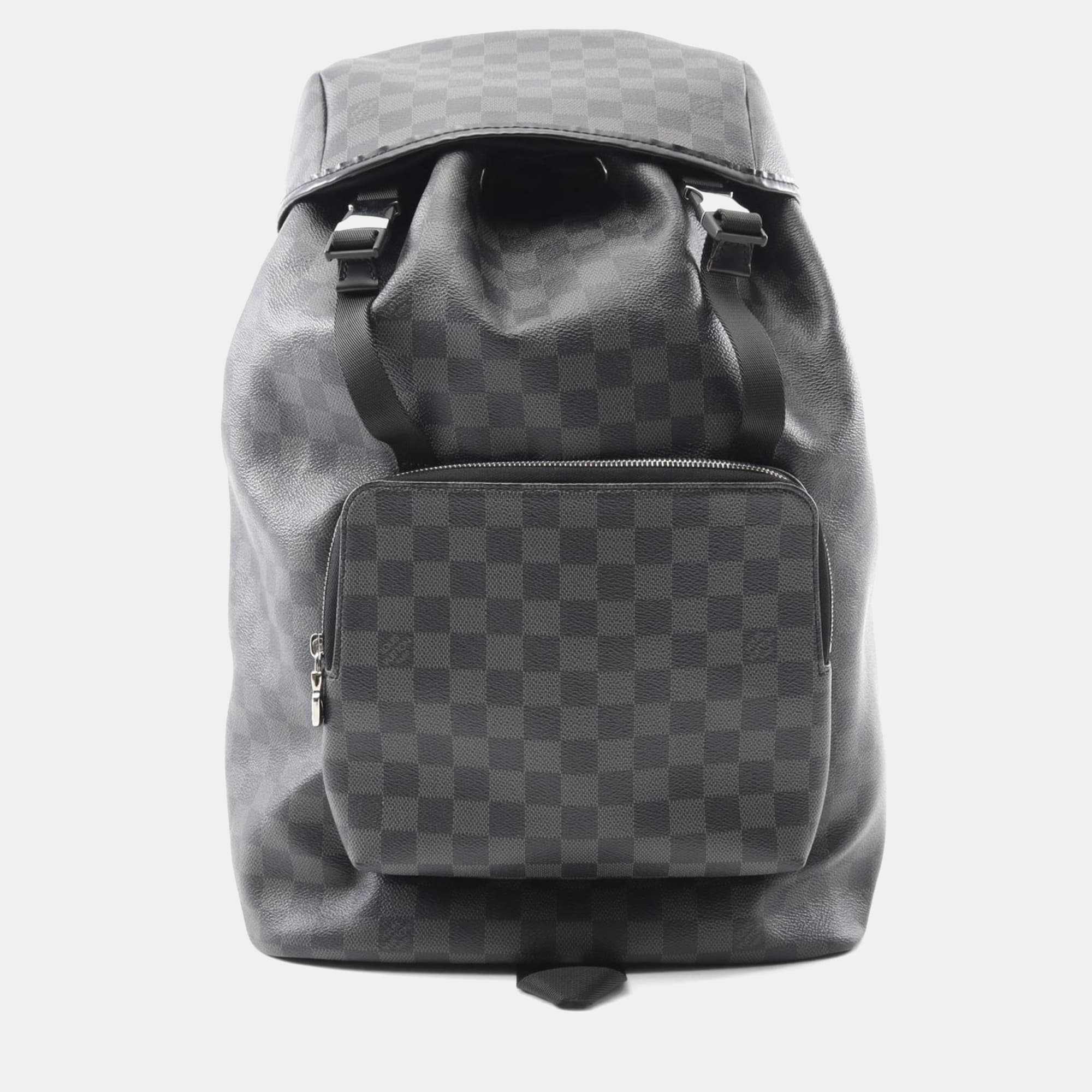 Louis Vuitton Backpack Coated Canvas And Leather With Damier Graphite Pattern Black