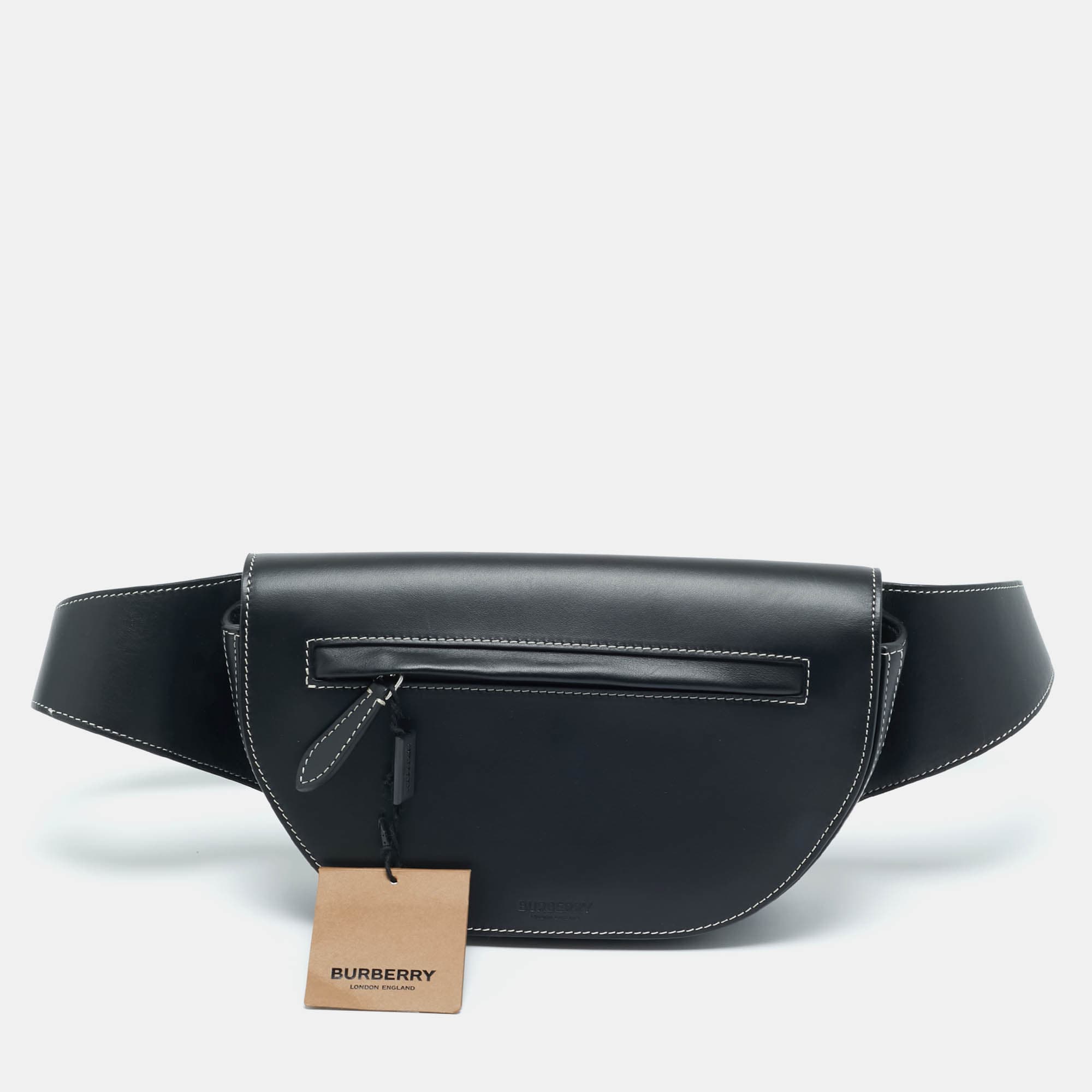 Burberry Black Leather Small Olympia Belt Bag