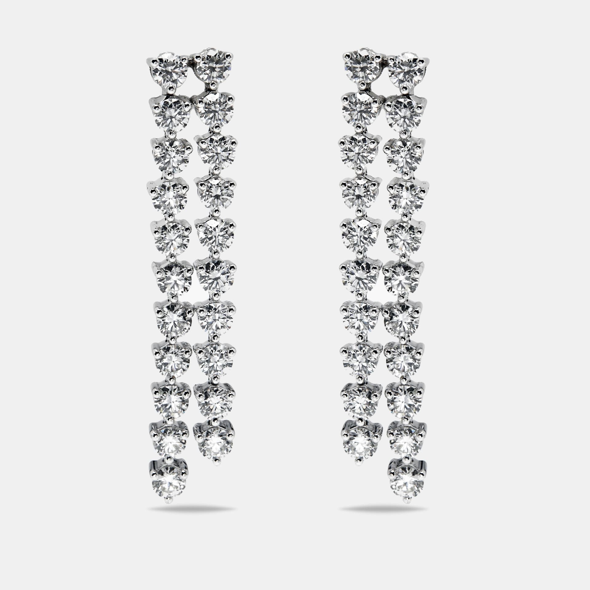 4.5 cts Round Lab Grown Diamonds 18k White Gold Earrings