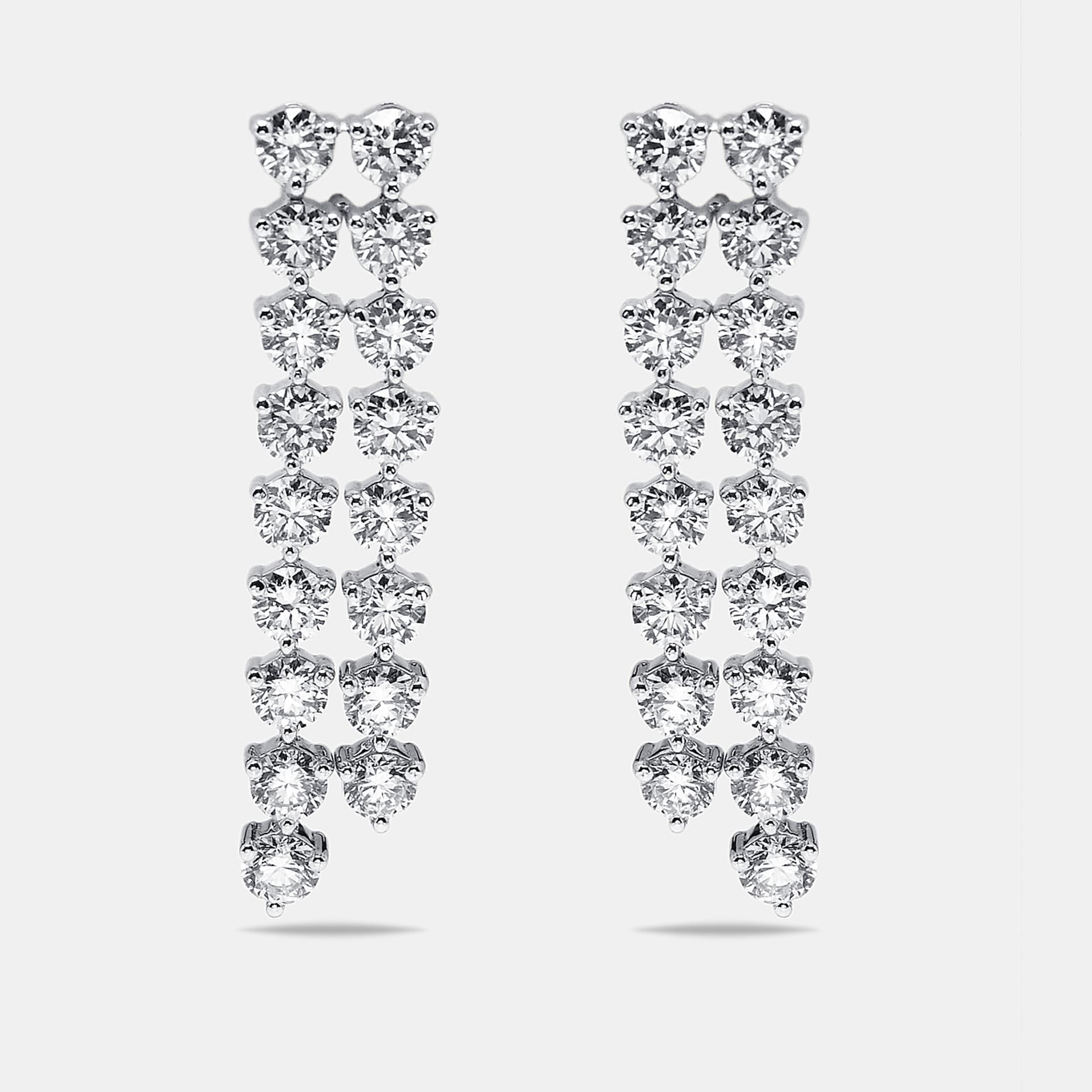 8.4 cts Round Lab Grown Diamonds 18k White Gold Earrings