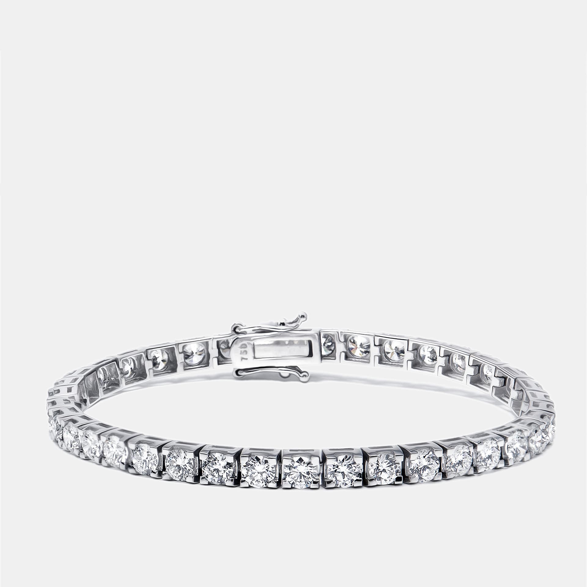 6.4 cts Round Lab Grown Diamonds 18k White Gold Bracelet