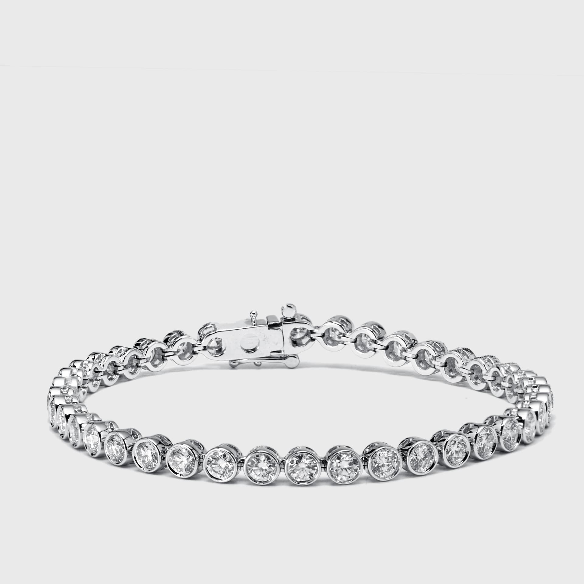 7.5 cts Round Lab Grown Diamonds 18k White Gold Bracelet