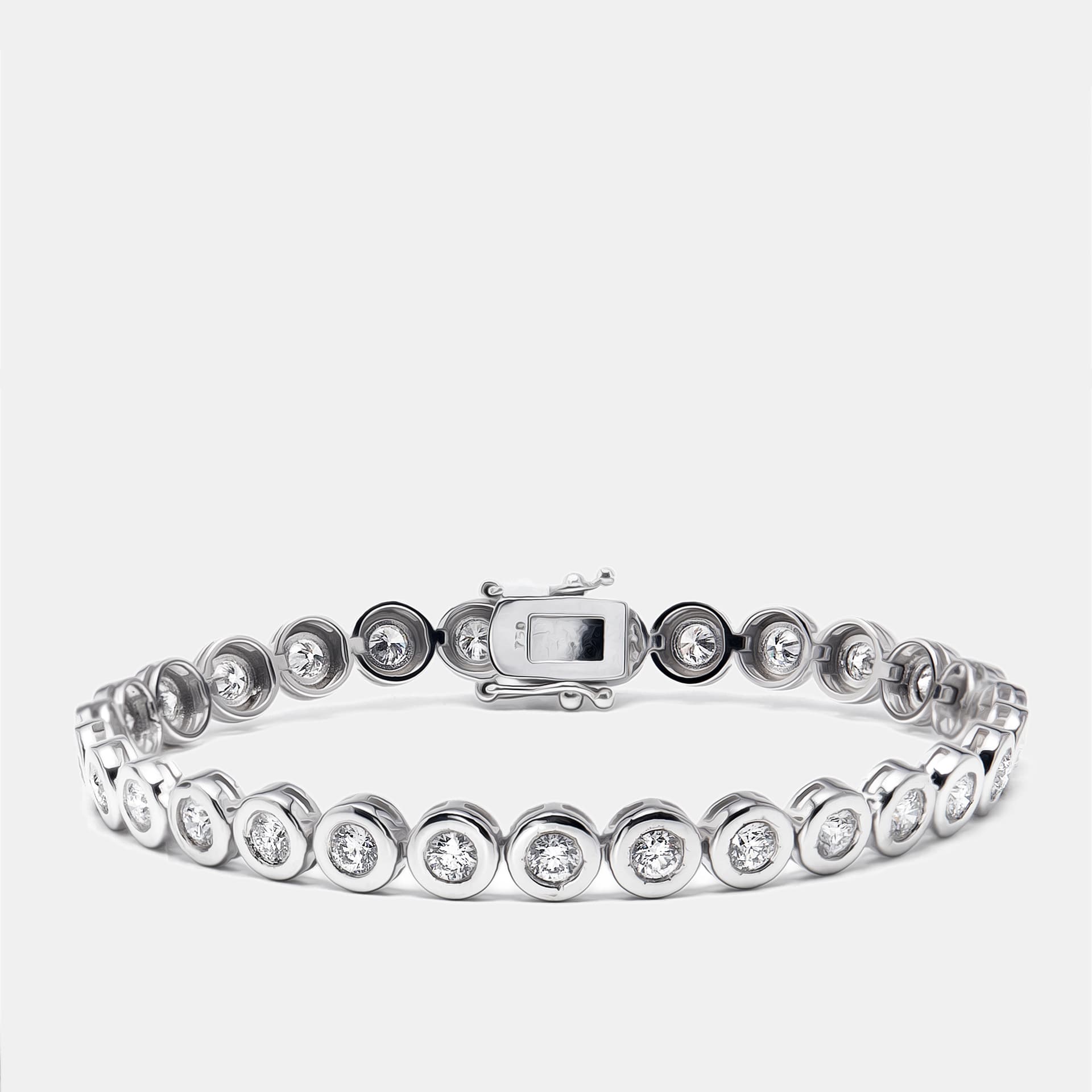 2.9 cts Round Lab Grown Diamonds 18k White Gold Bracelet