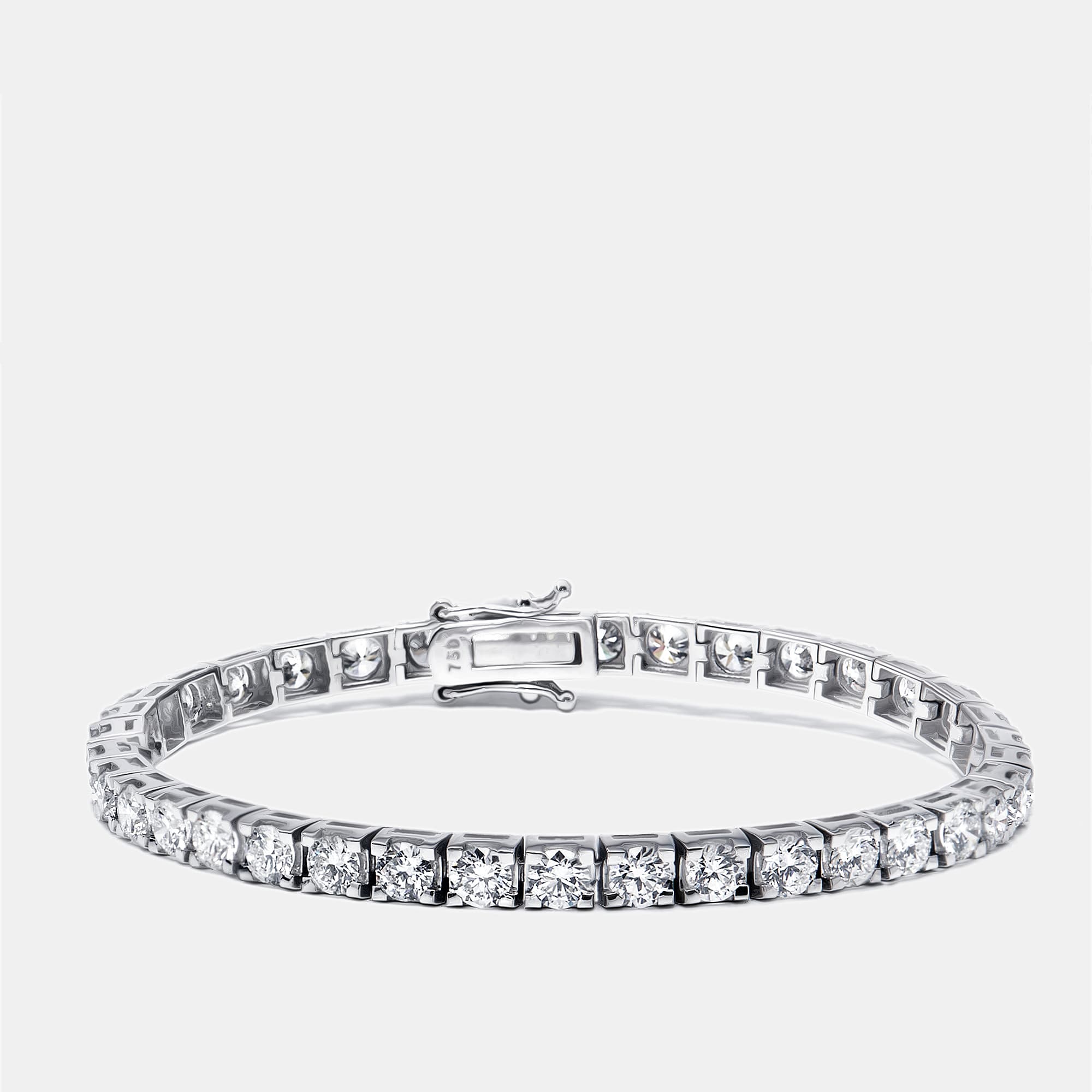 7 cts Round Lab Grown Diamonds 18k White Gold Bracelet