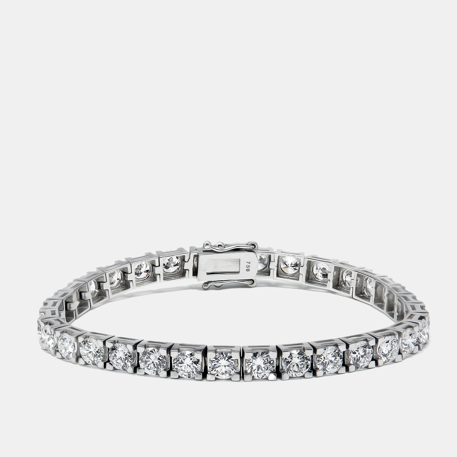 9 cts Round Lab Grown Diamonds 18k White Gold Bracelet