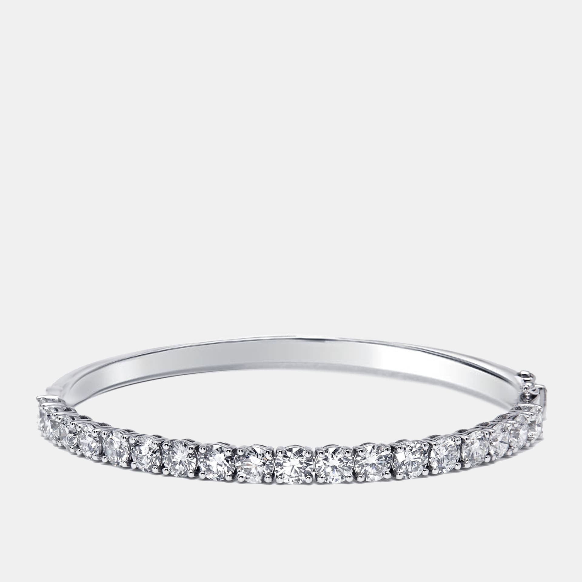 5.35 cts Round Lab Grown Diamonds 18k White Gold Bracelet