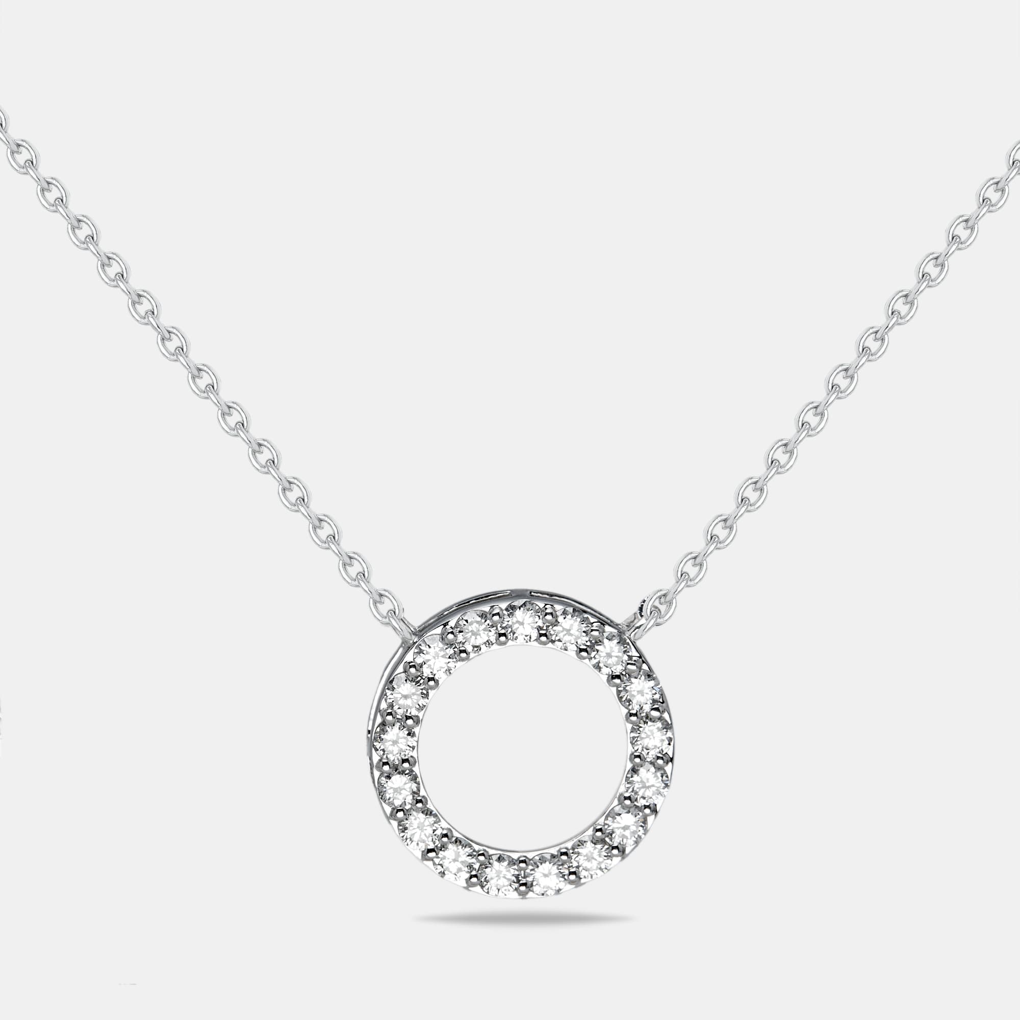 0.49 cts Round Lab Grown Diamonds 18k White Gold Necklace