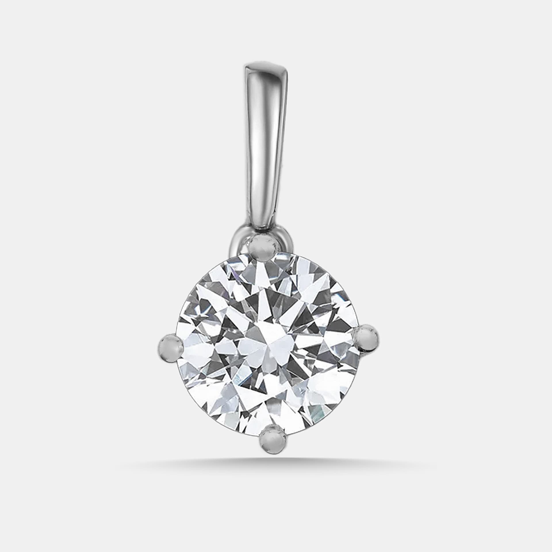 1.50 cts Round Lab Grown Diamonds 18k White Gold Pendant