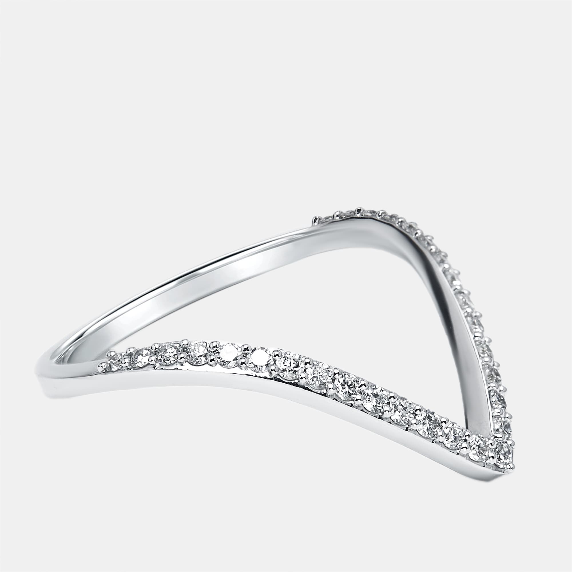0.28 cts Round Lab Grown Diamonds 18k White Gold Ring Size 52