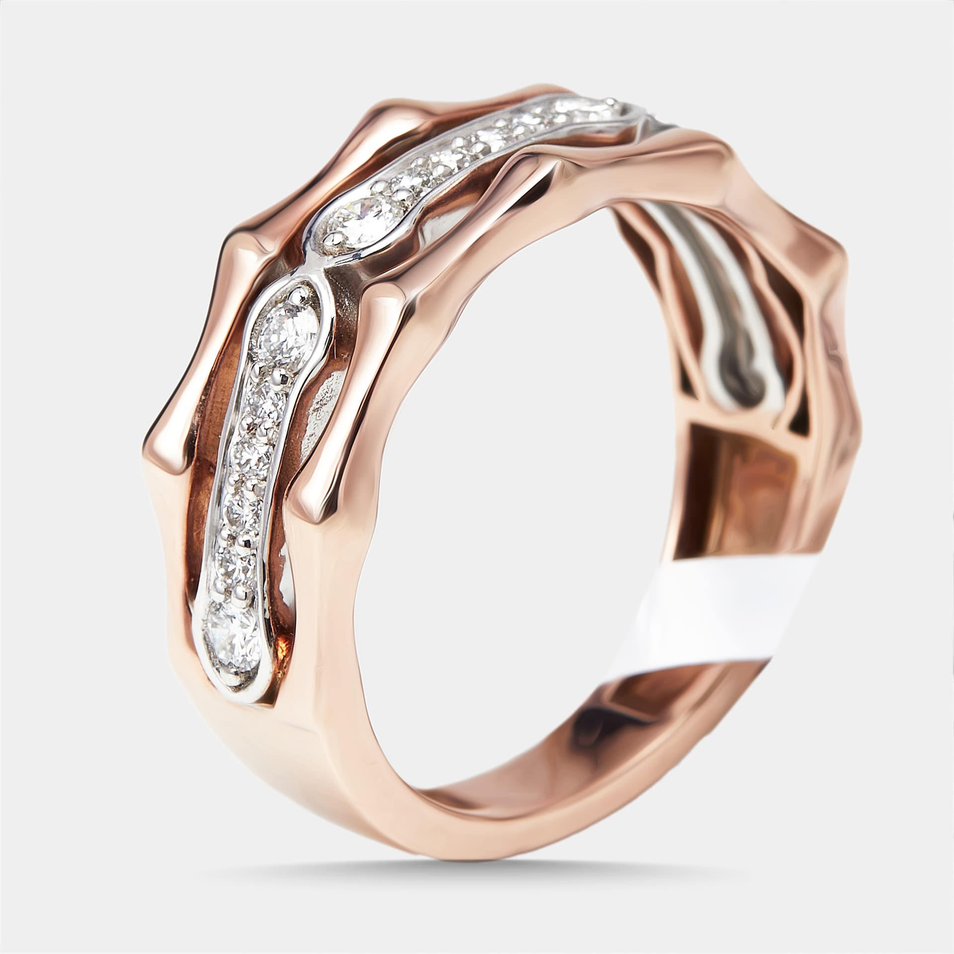 0.33 cts Round Lab Grown Diamonds 18k Two Tone Gold Ring Size 53