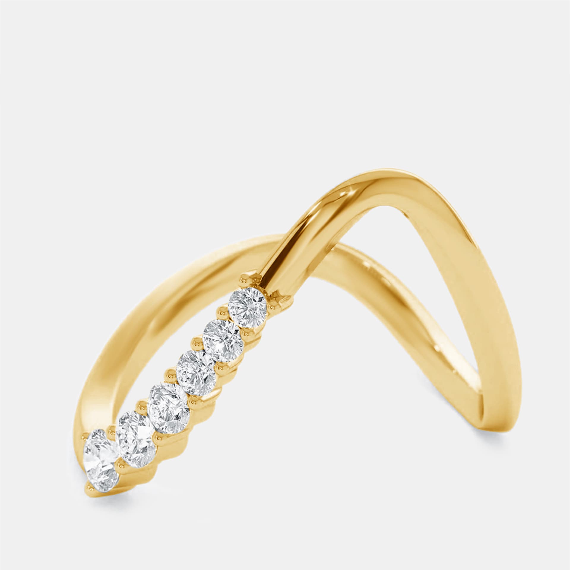 0.35 cts Round Lab Grown Diamonds 18k Yellow Gold Ring Size 55