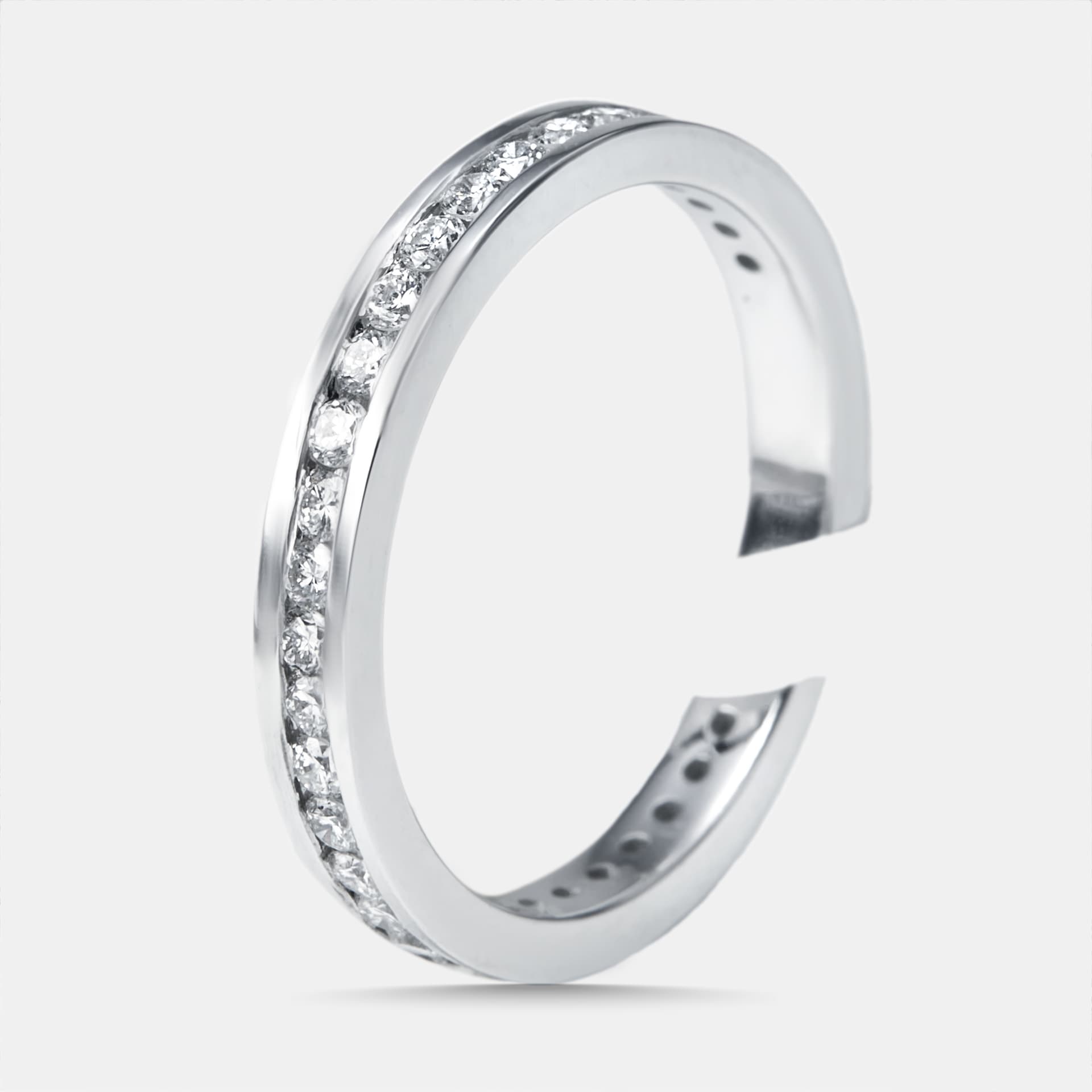 0.63 cts Round Lab Grown Diamonds 18k White Gold Ring Size 55