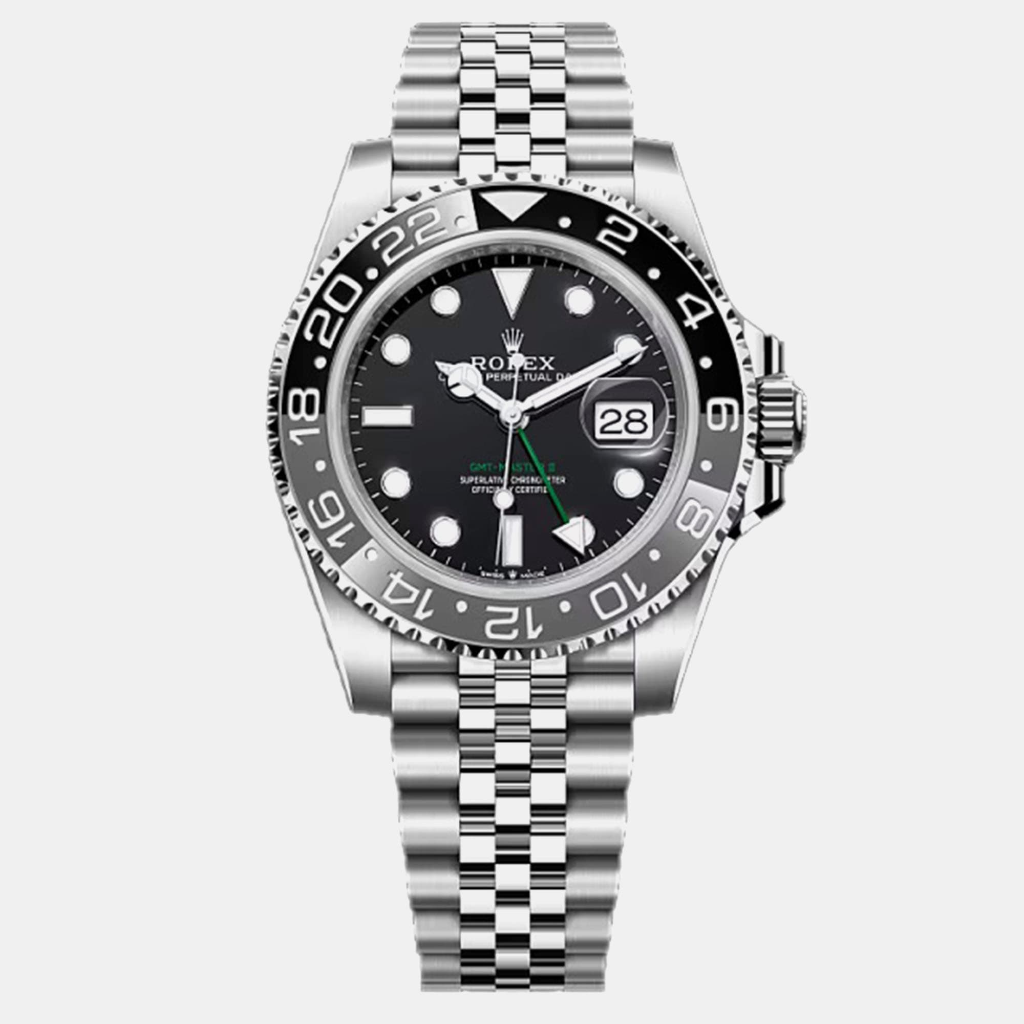 Rolex GMT Master II 126710GRNR Bruce Wayne Black Stainless Steel Automatic Men's Wristwatch 40 mm