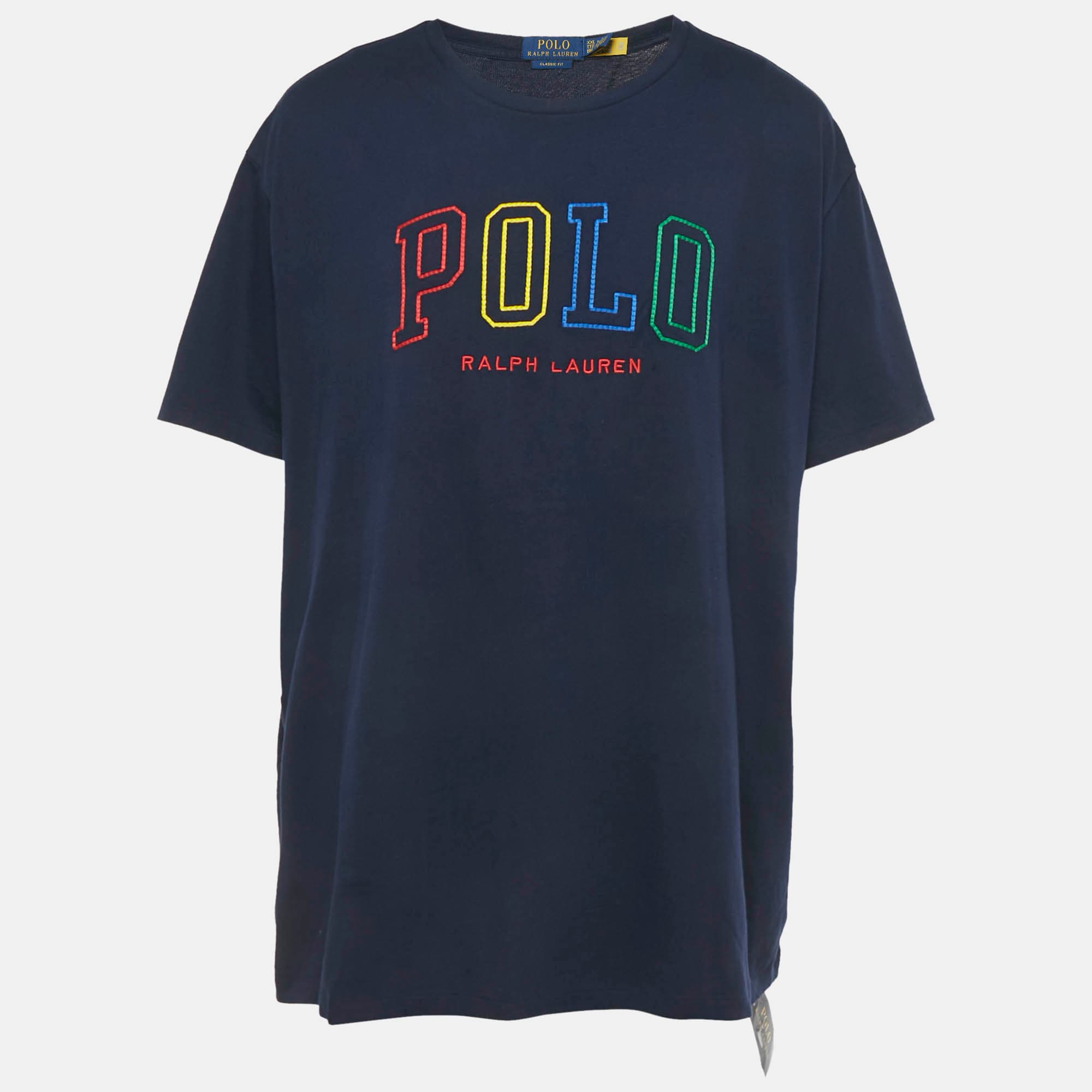 Polo Ralph Lauren Blue Logo Embroidery Cotton Classic Slim Fit T-Shirt XXL