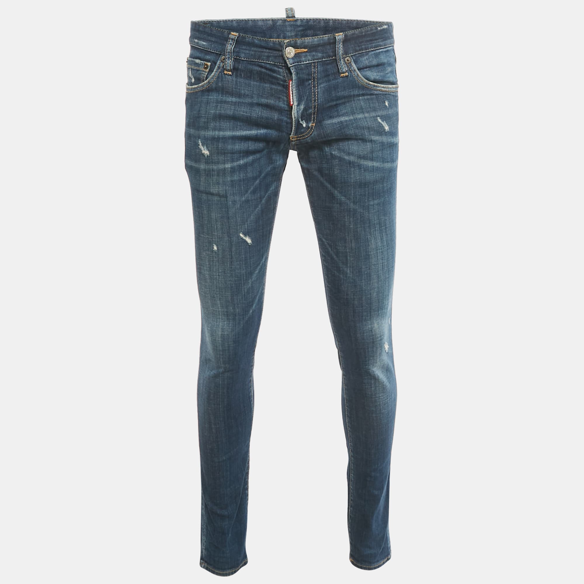 Dsquared2 Blue Distressed Denim Slim Jeans S/Waist 32"