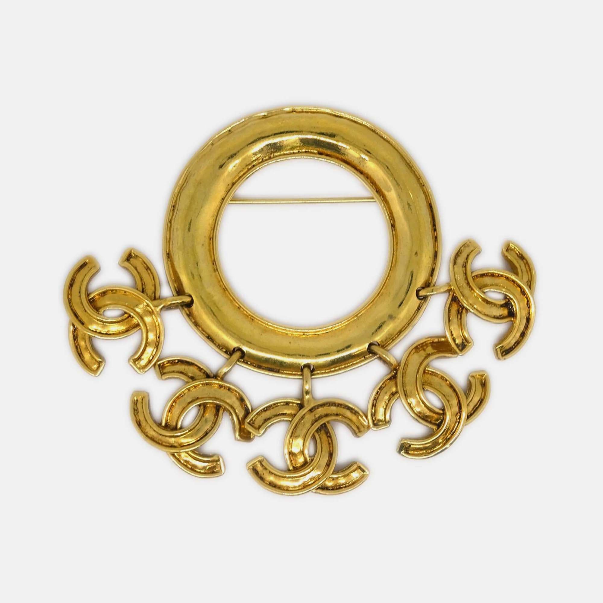 Chanel Hoop Brooch Pin Gold