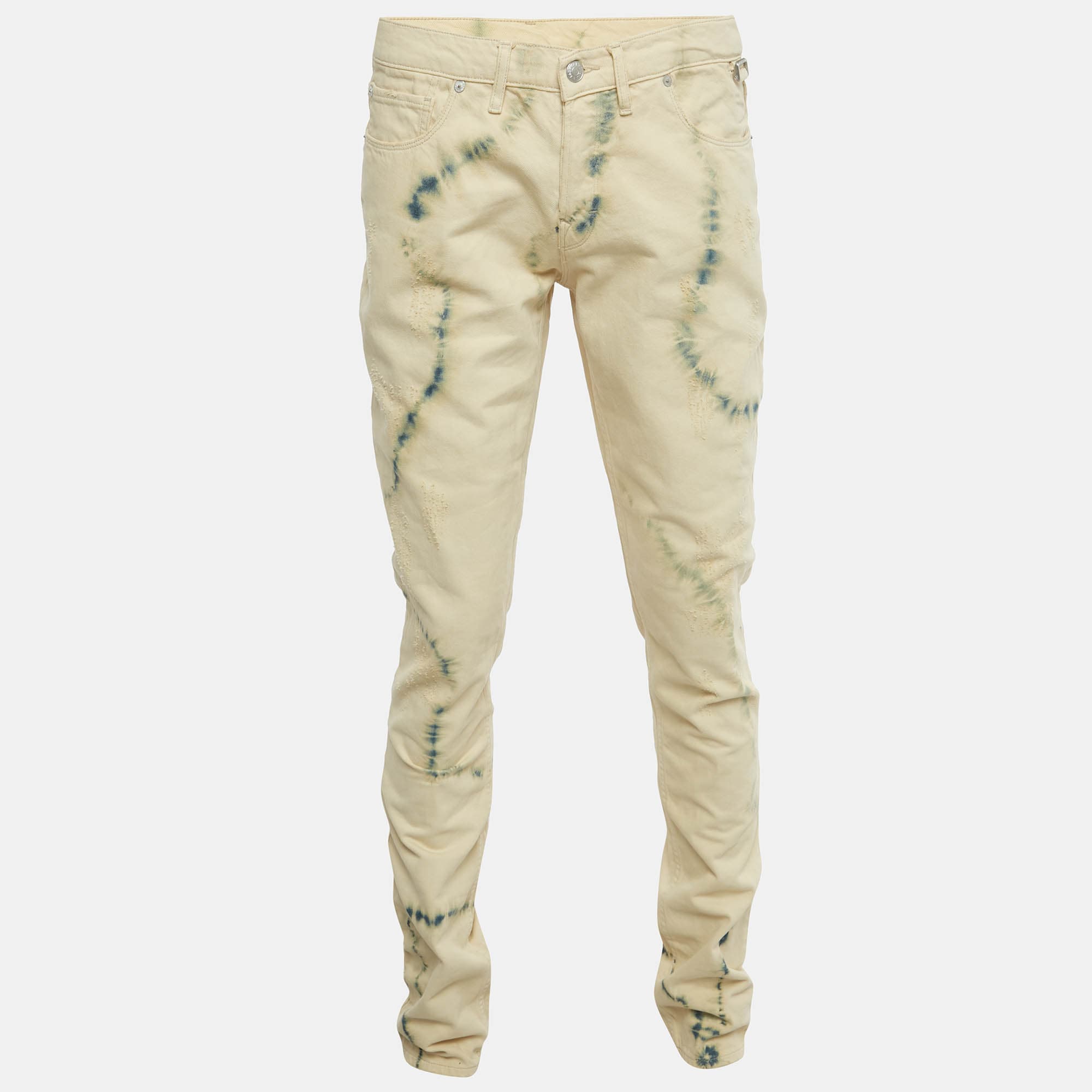 Zadig & Voltaire Cream Tie Dye Denim David Jeans M Waist 32"