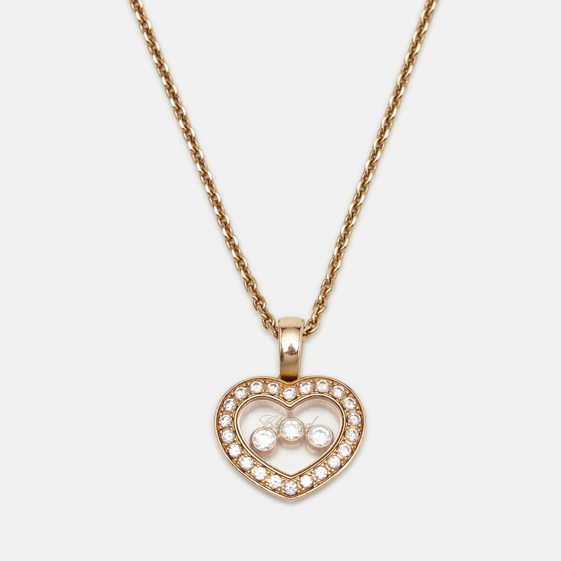 Chopard Happy Diamonds 18k Rose Gold Pendant Necklace