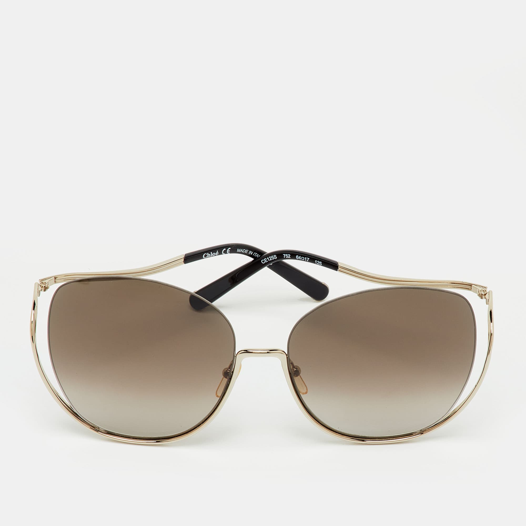 Chlo&eacute; Brown Gradient CE125S Milla Oversized Sunglasses