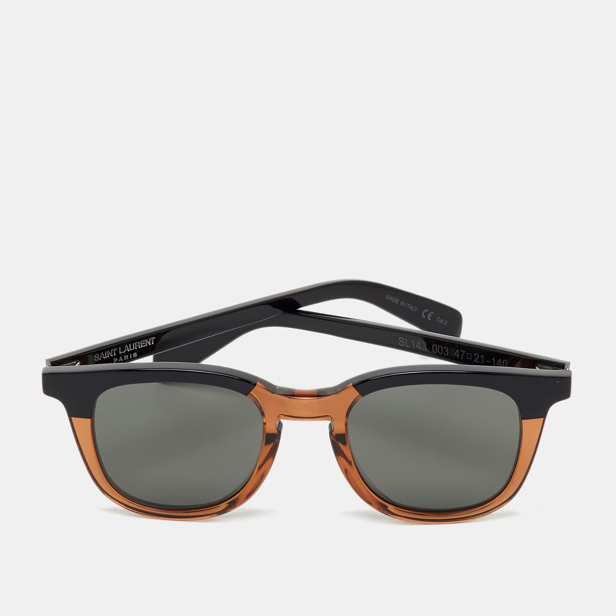 Saint Laurent Black/Brown SL 143 003 Frame Square Sunglasses