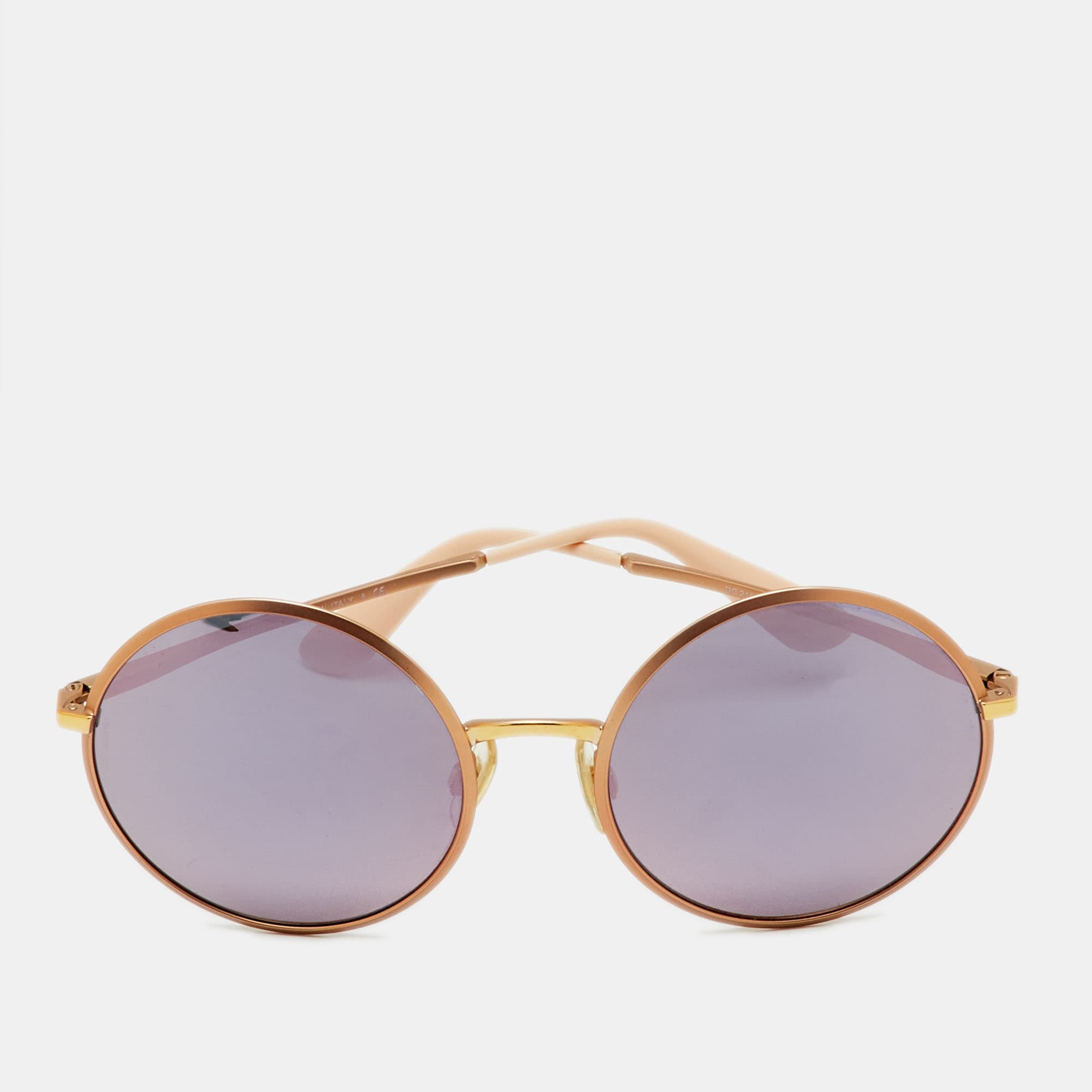 Dolce & Gabbana Peach/Black Mirrored DG2155 Round Sunglasses
