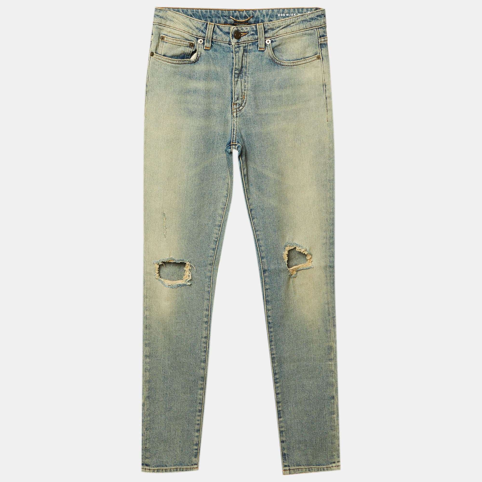 Saint Laurent Paris Pale Blue Denim D05 Skinny Jeans S/Waist 28"