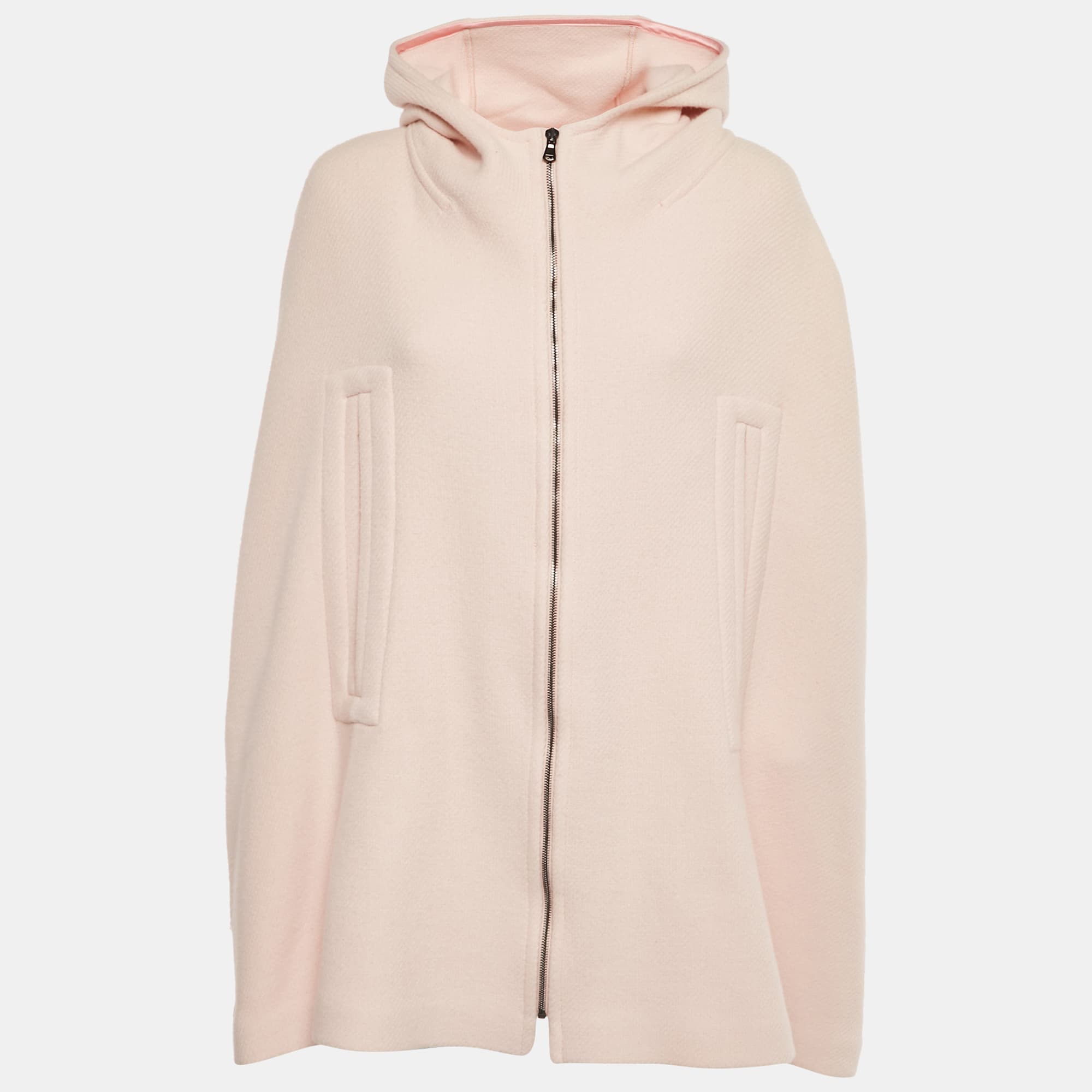 Sportmax Pink Wool Hooded Cape M