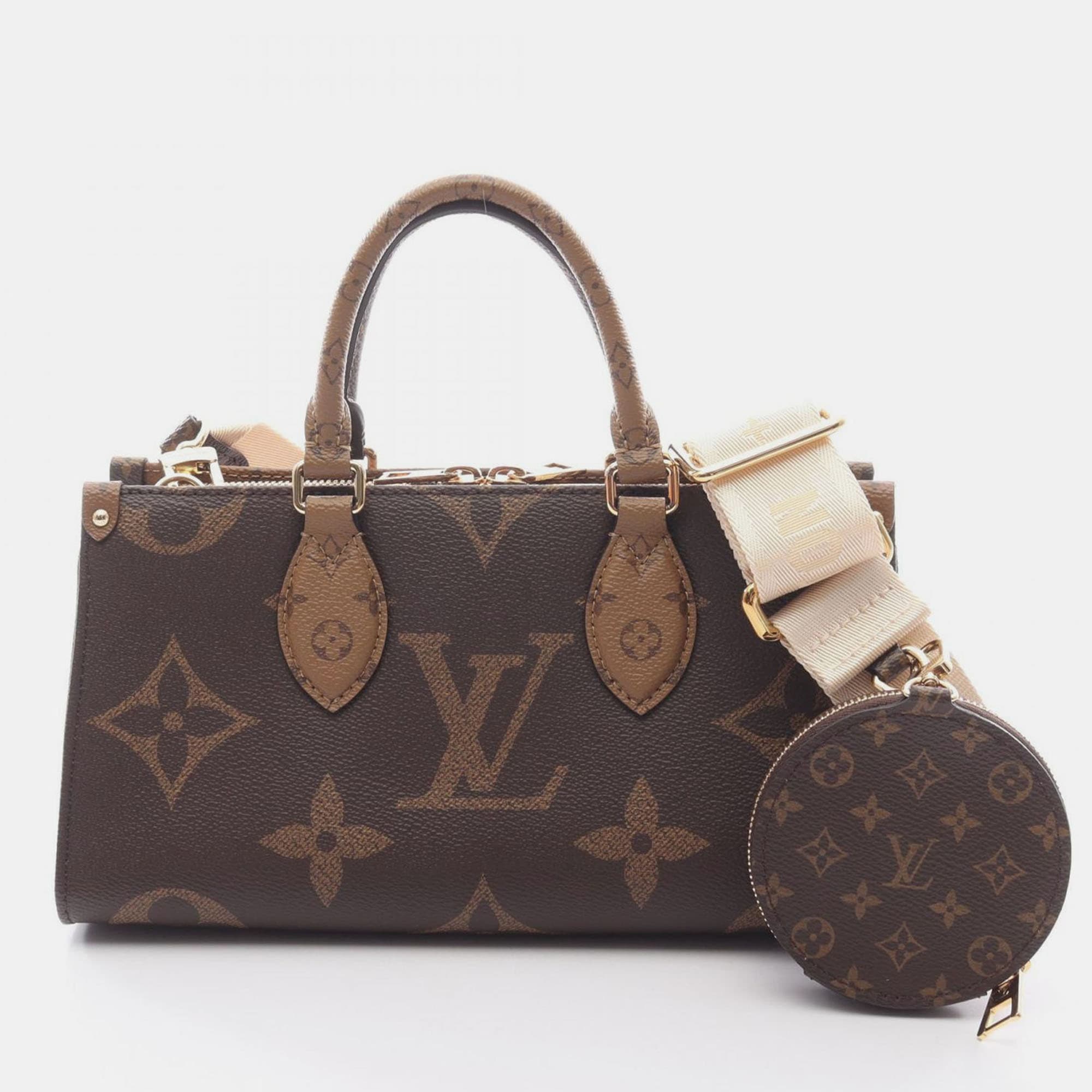 Louis Vuitton On The Go East West Brown Canvas Satchel Bag