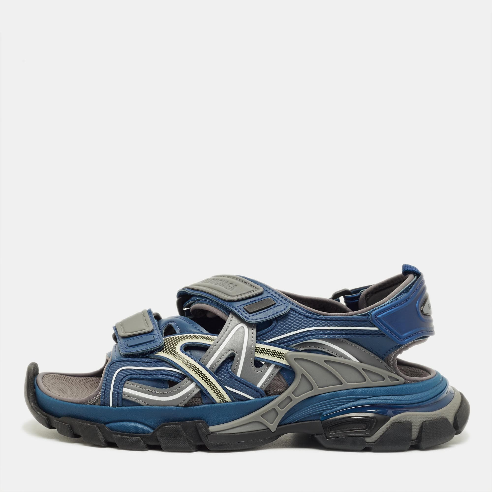 Balenciaga Multicolor Rubber and Faux Leather Track Sandals Size 41