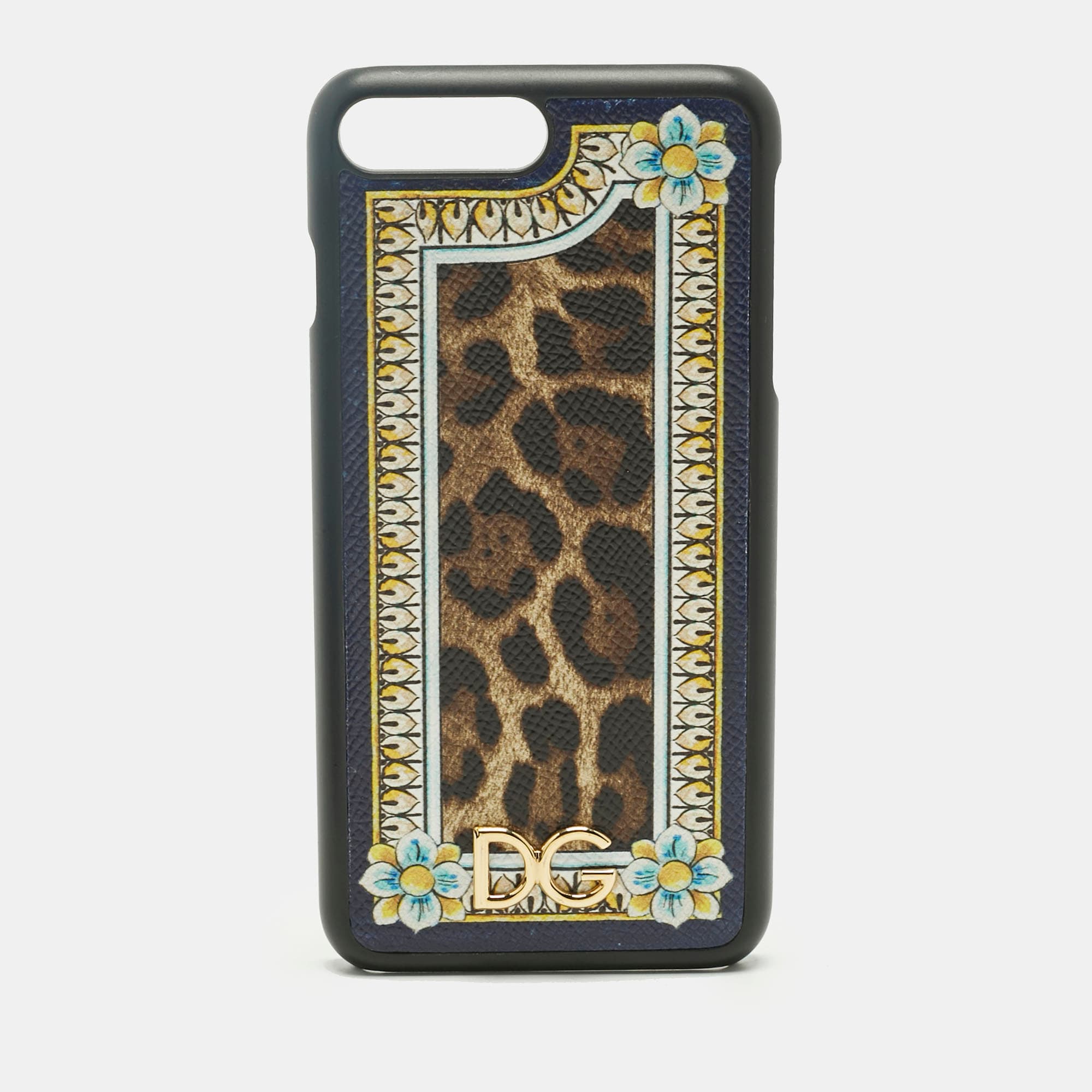 Dolce & Gabbana Multicolor Leopard and Floral Print Coated Canvas iPhone 7 Case