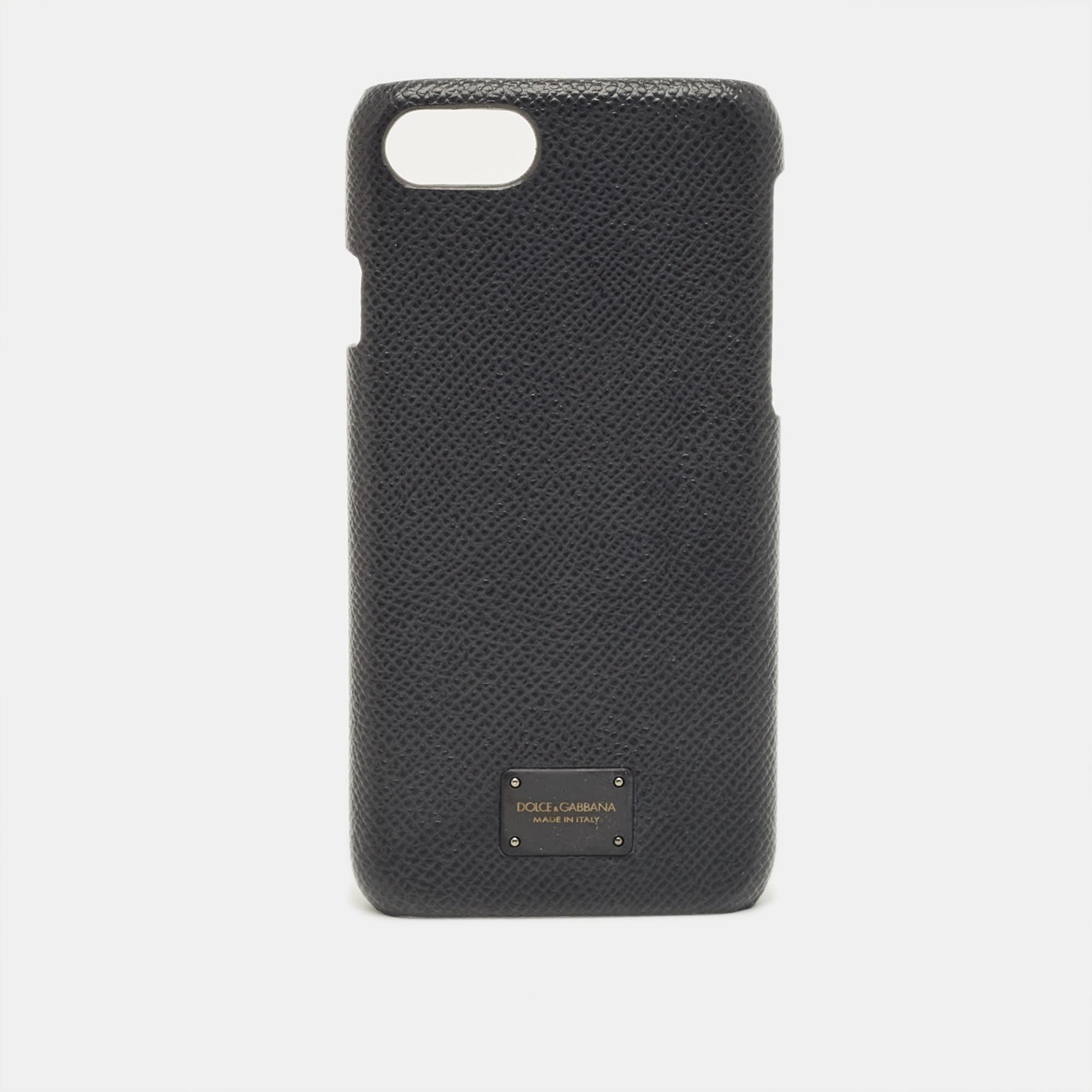 Dolce & Gabbana Phone Cover Black Leather