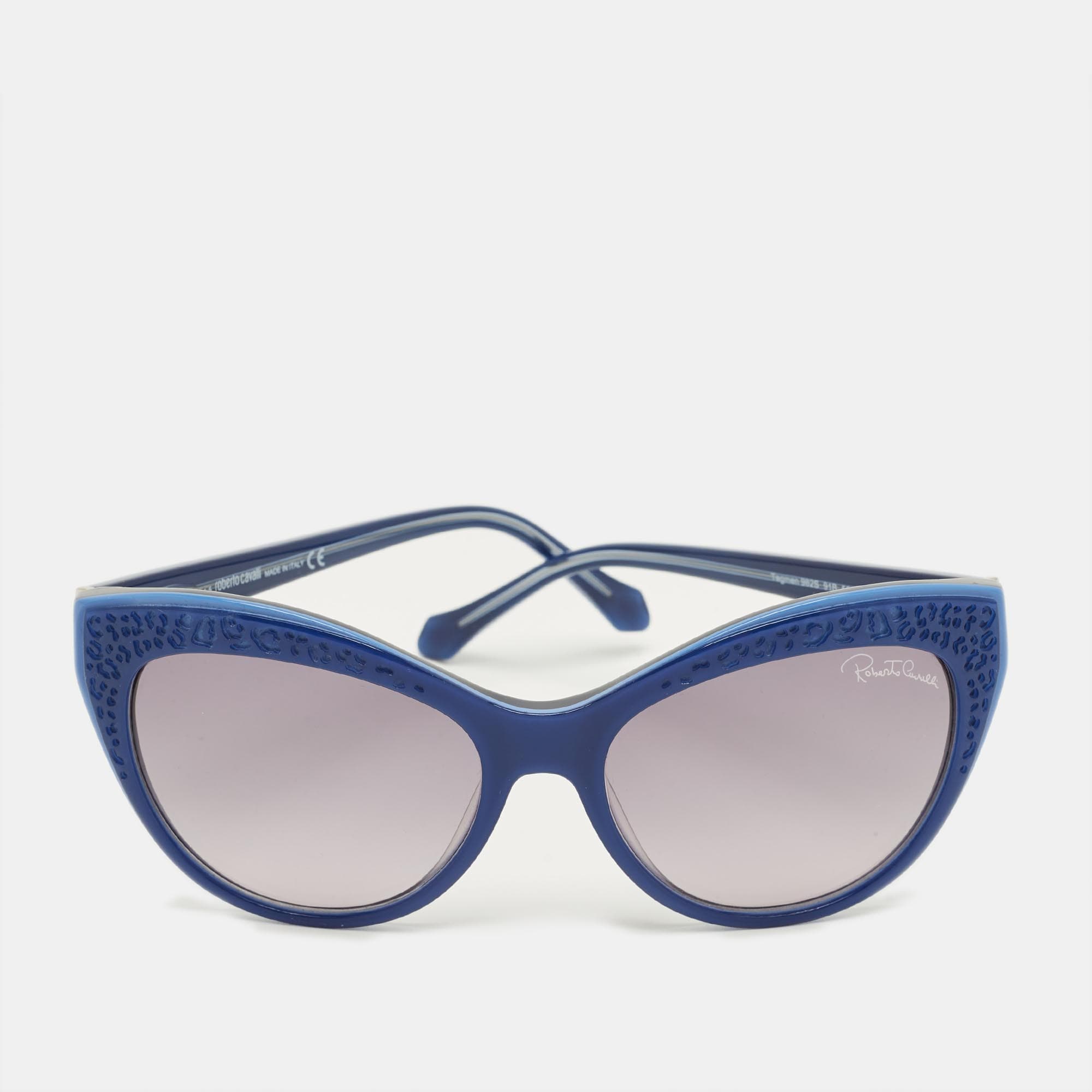 Roberto Cavalli Blue/Grey Gradient 982S Tegmen Cat Eye Sunglasses