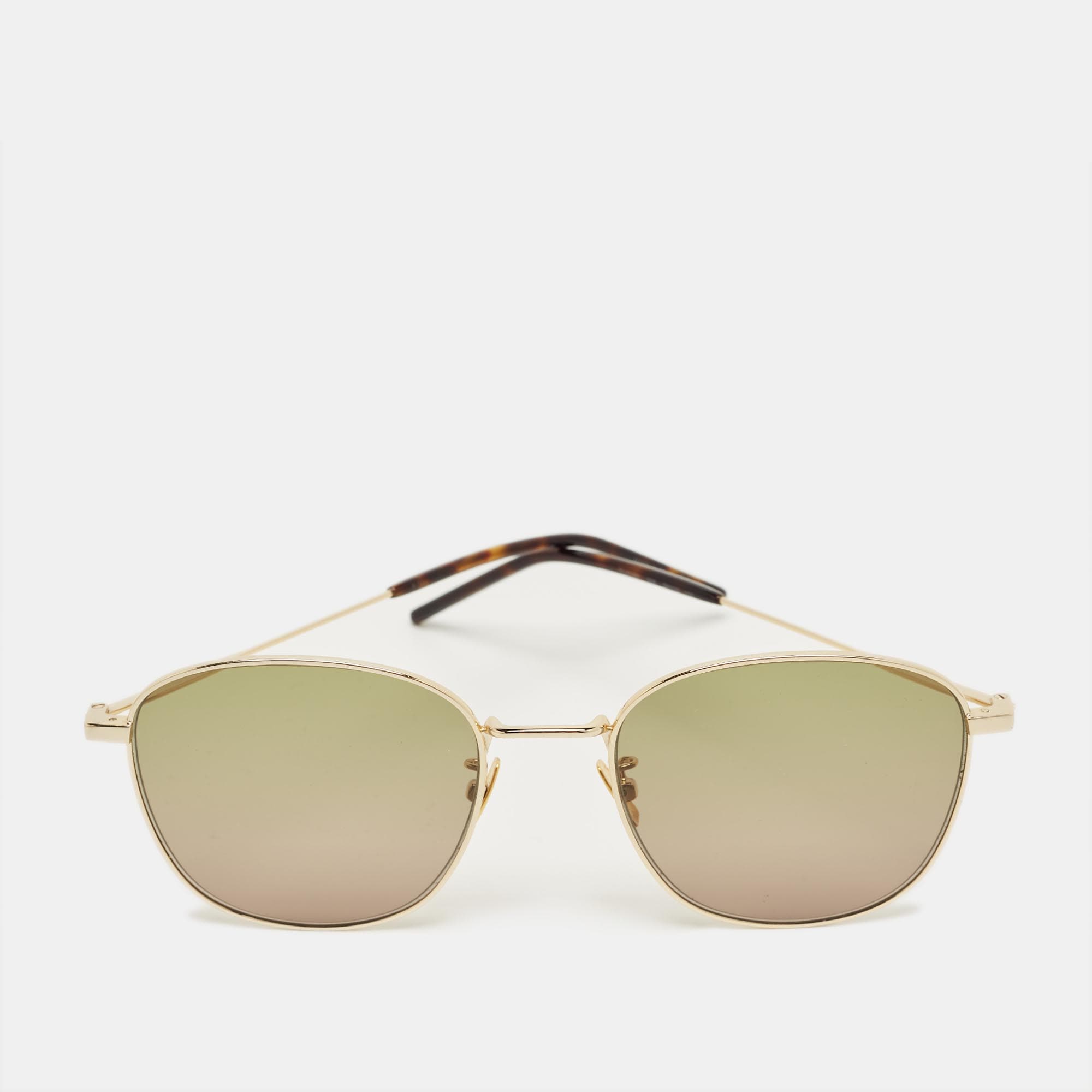 Saint Laurent Green/Gold Tone Gradient SL 273/K Square Sunglasses