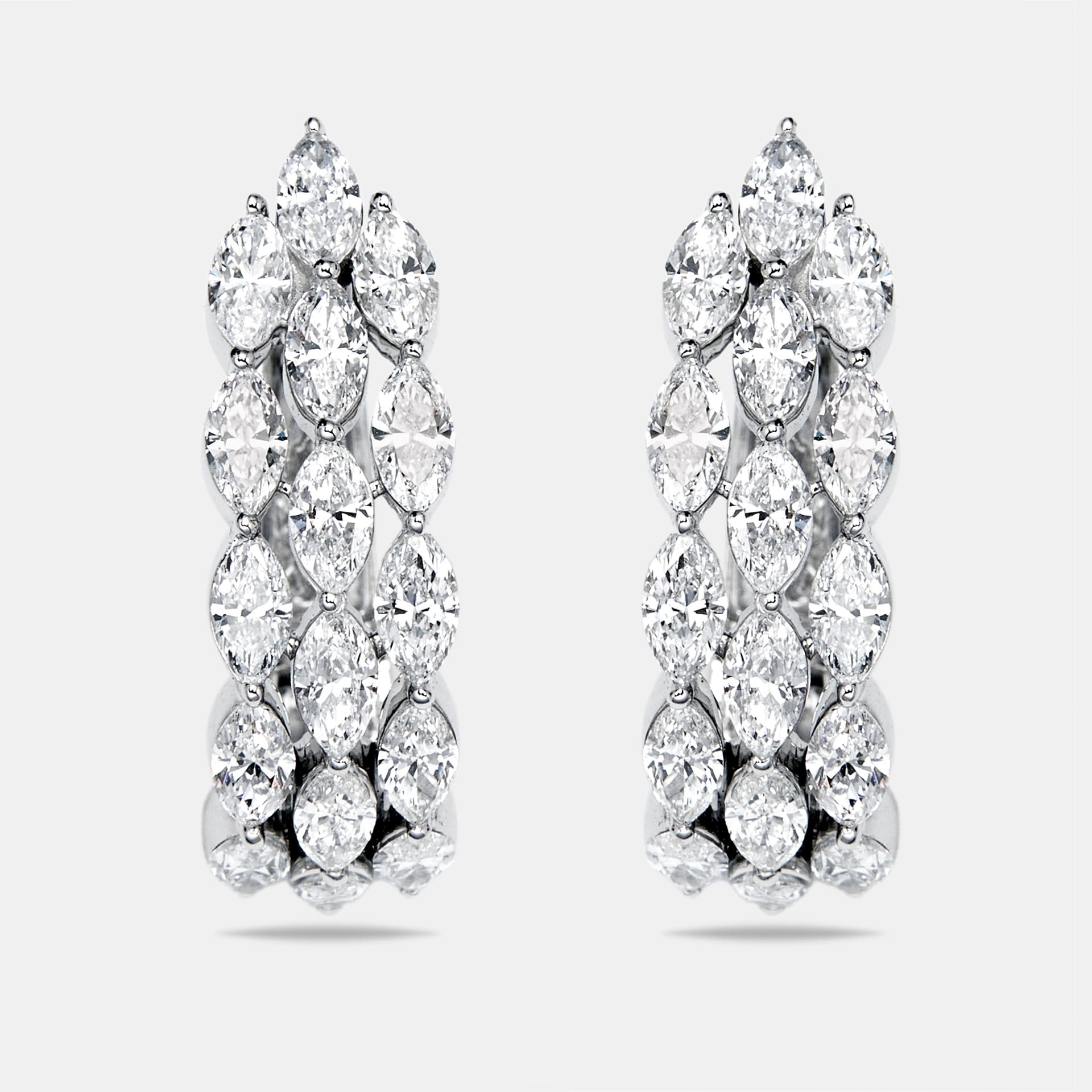 2.3 cts Marquise Lab Grown Diamond 18k White Gold Earrings