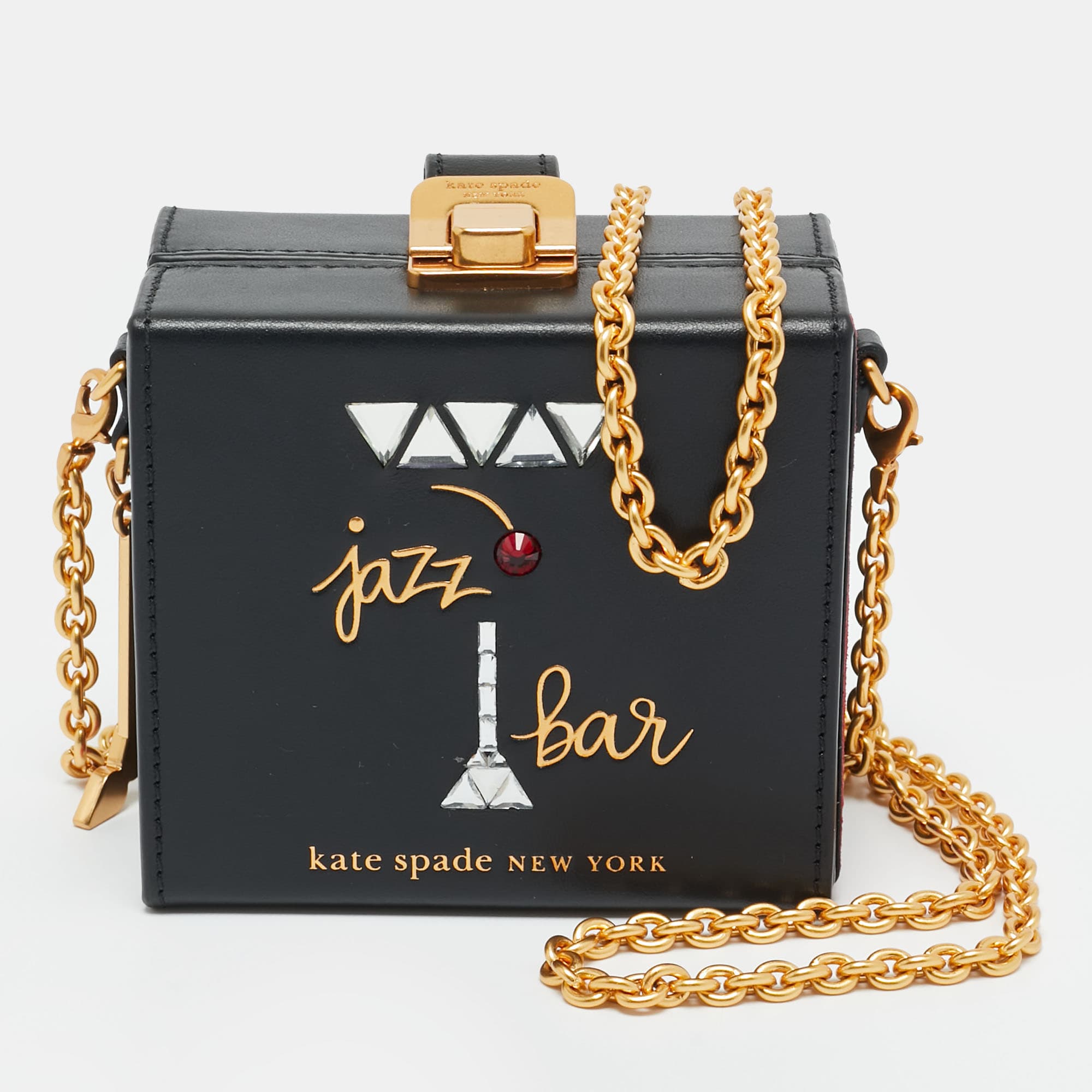 Kate Spade Black Leather Micro Matchbox Crossbody Bag