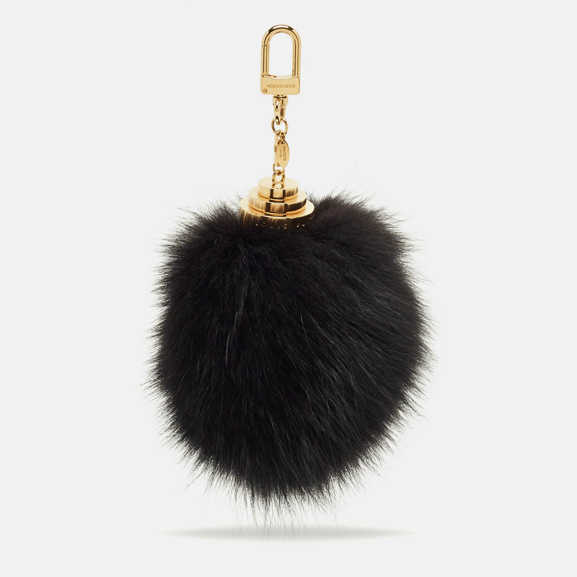 Louis Vuitton Fuzzy Bubble Bag Charm Black Mink Fur
