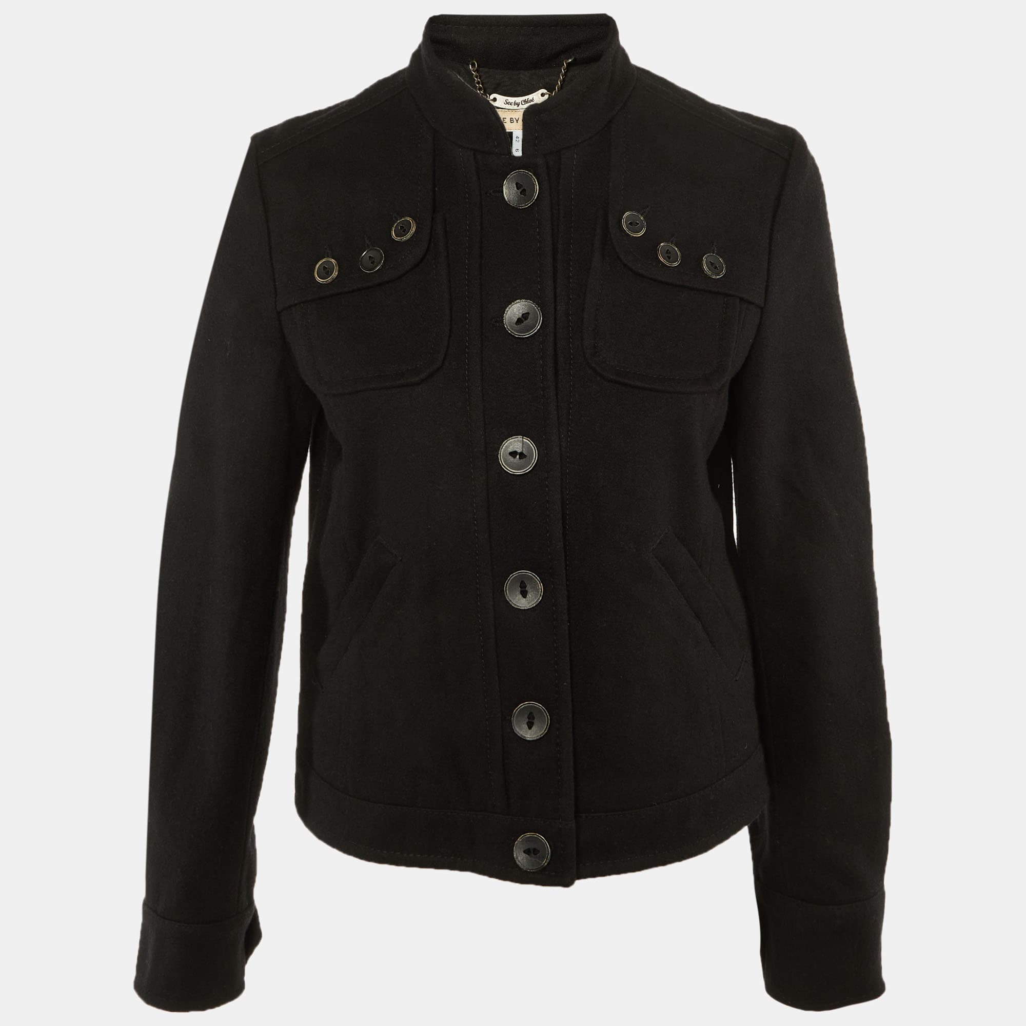 See by Chloe Black Wool Blend Jacket M