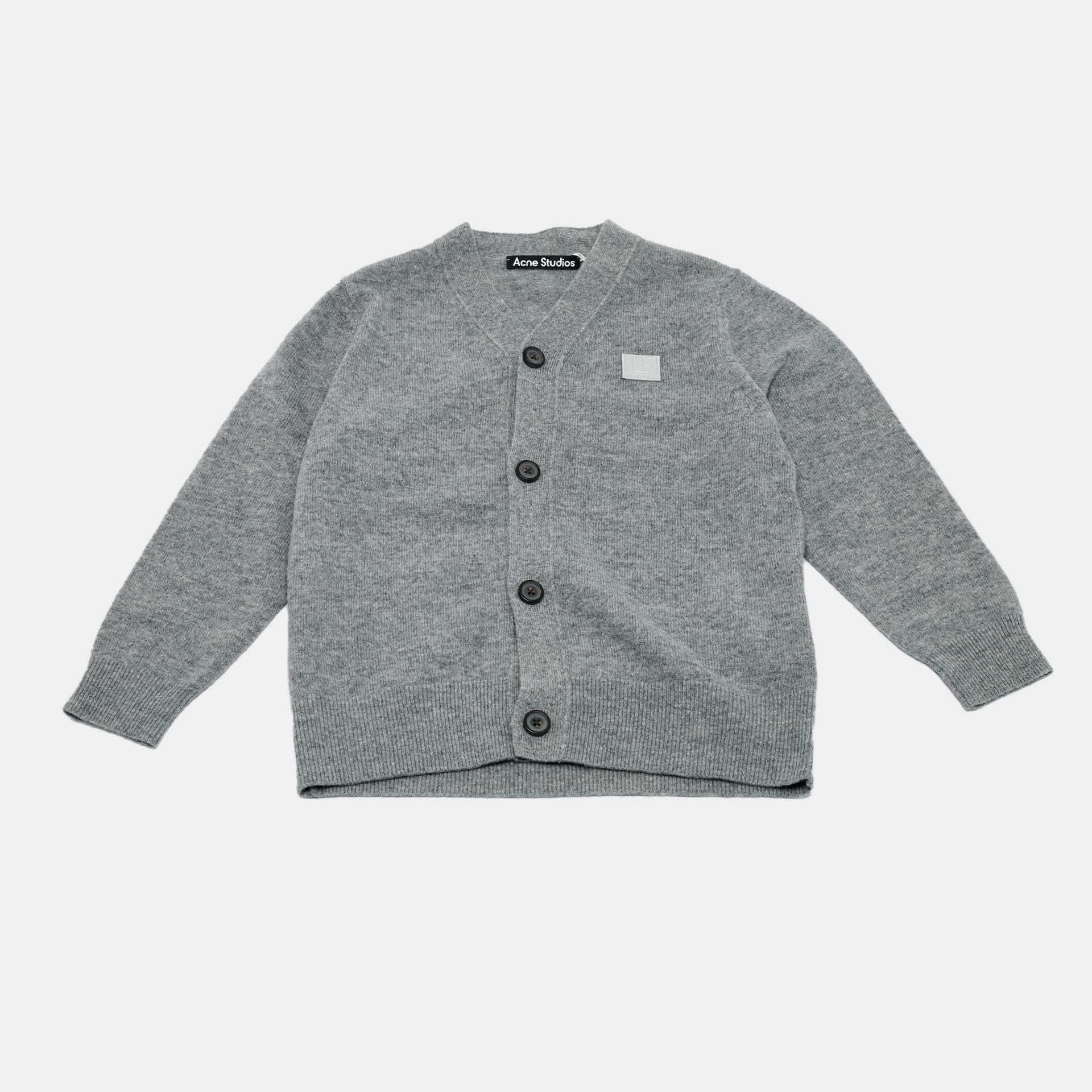 Acne Studios Kids Grey Applique Wool Cardigan 6/8 Y