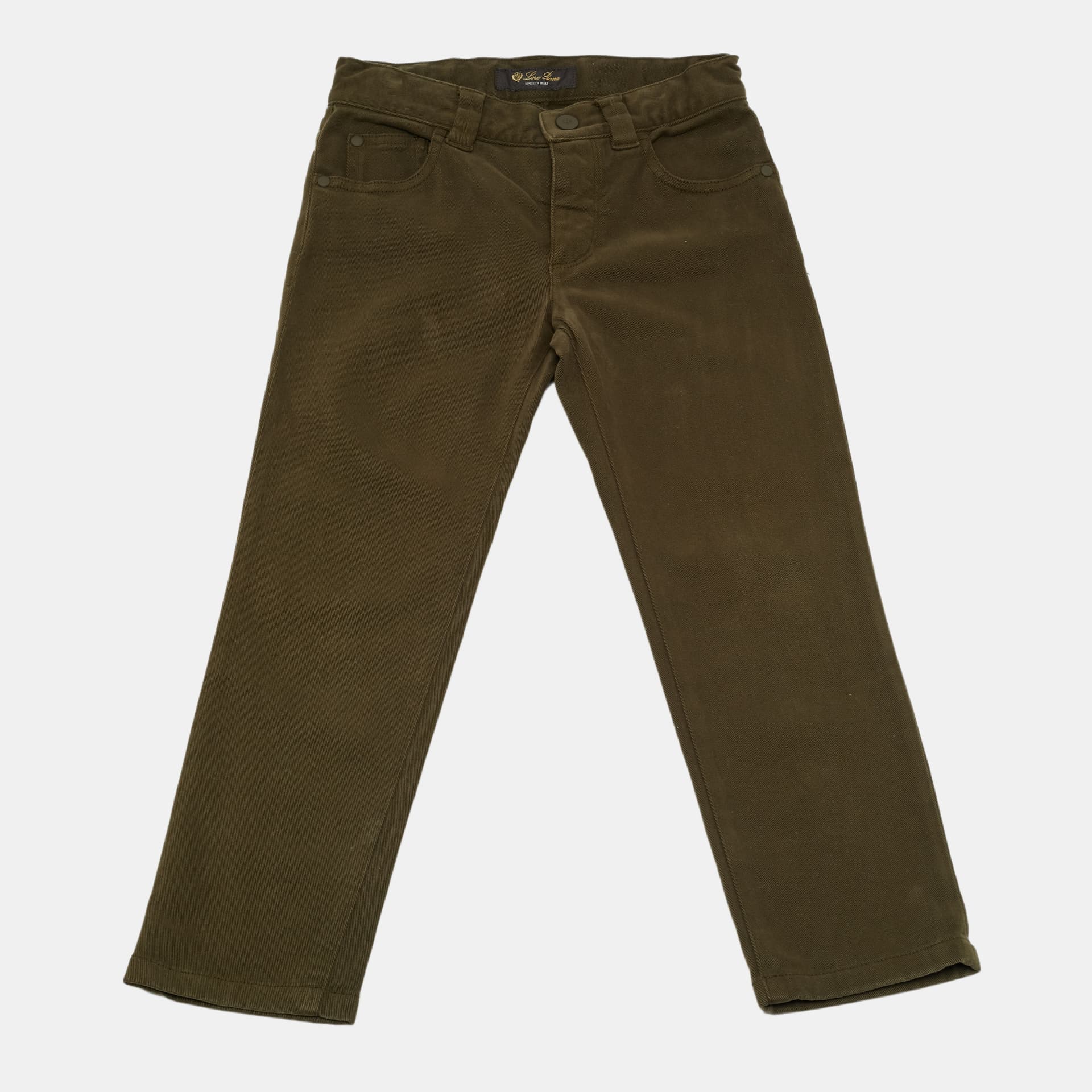 Loro Piana Kids Green Cotton Drill Jeans 6Yrs/Waist 22"
