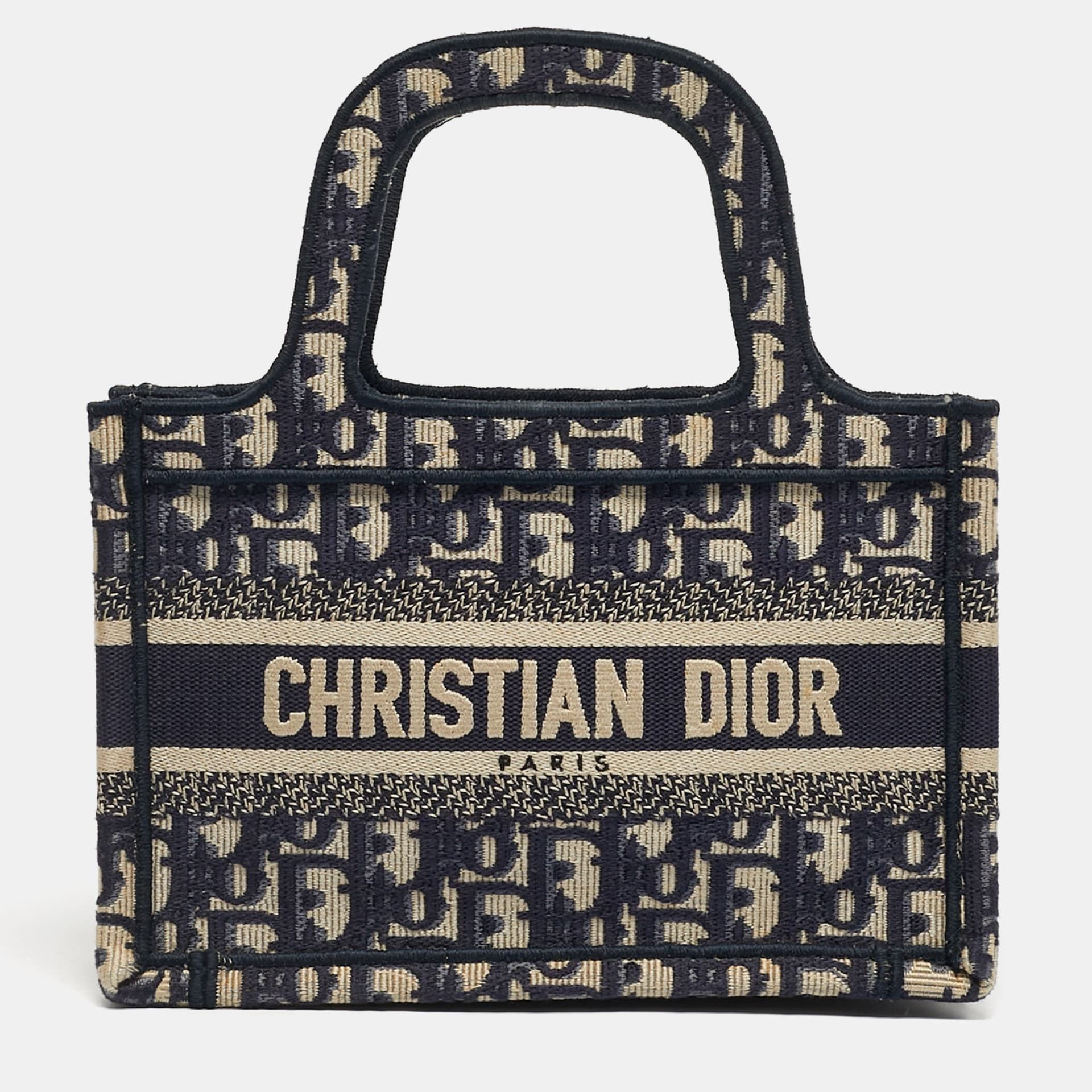 Dior Book Tote XS Navy Blue Canvas Tote Bag