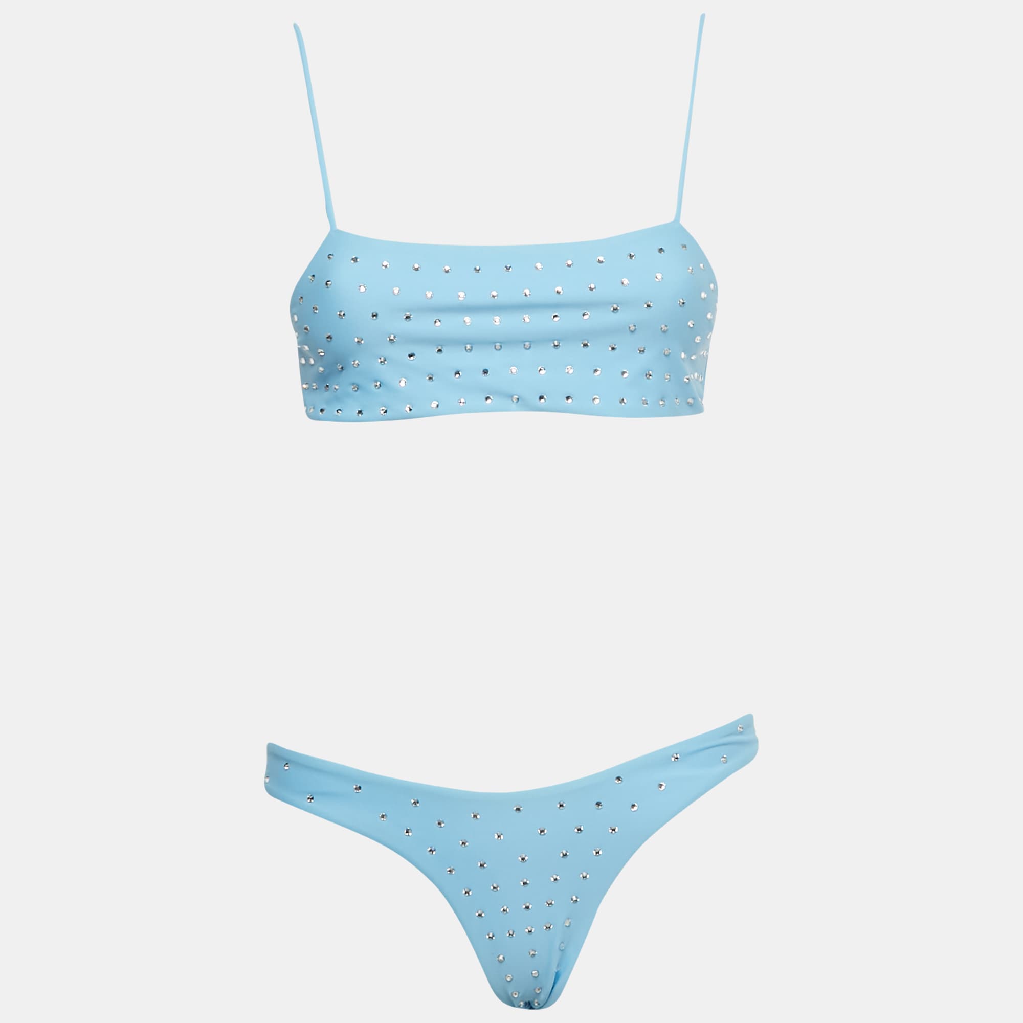 Swim by Di Blue Jersey Crystal Bikini Set S
