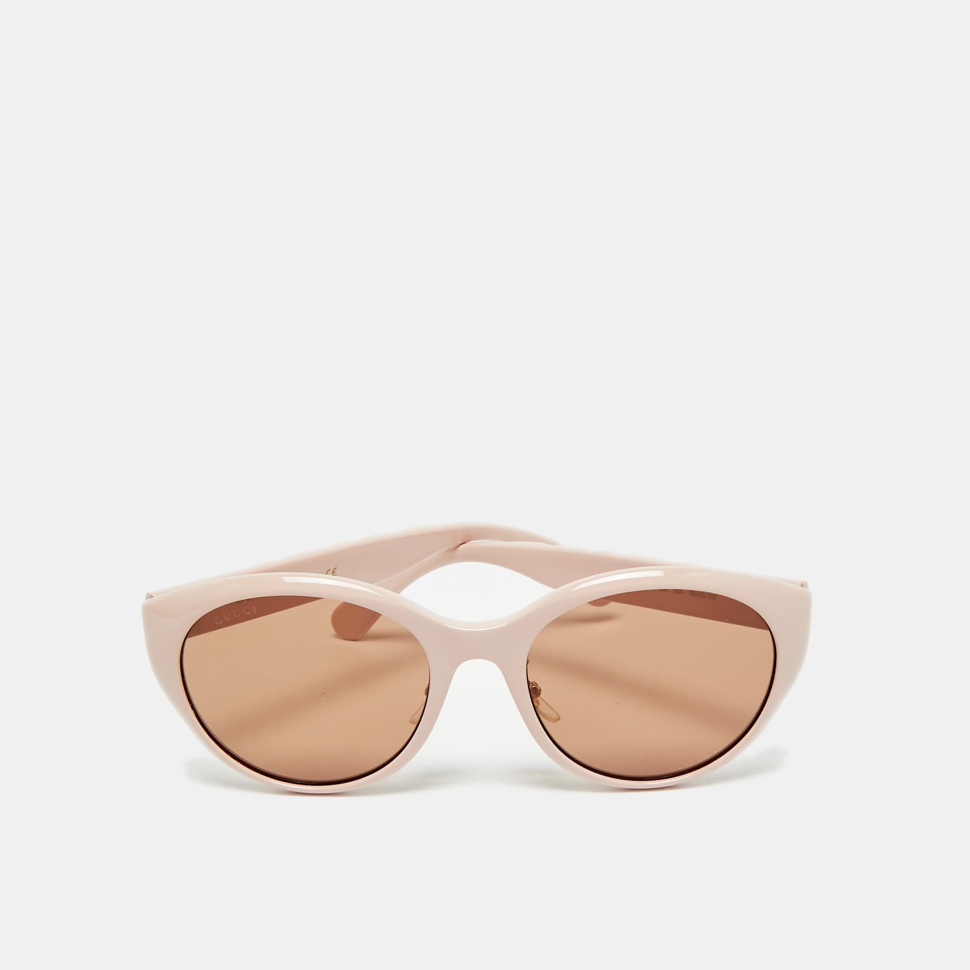 Gucci Light Pink/Brown GG0814SK Seasonal Icon Frame Round Sunglasses