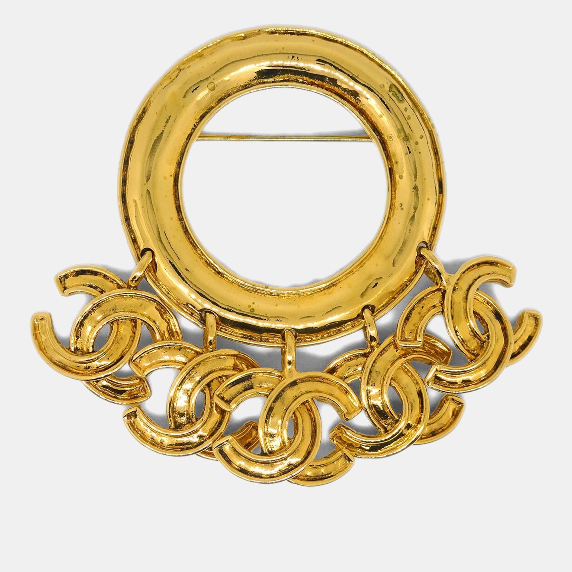 Chanel Hoop Brooch Pin Gold