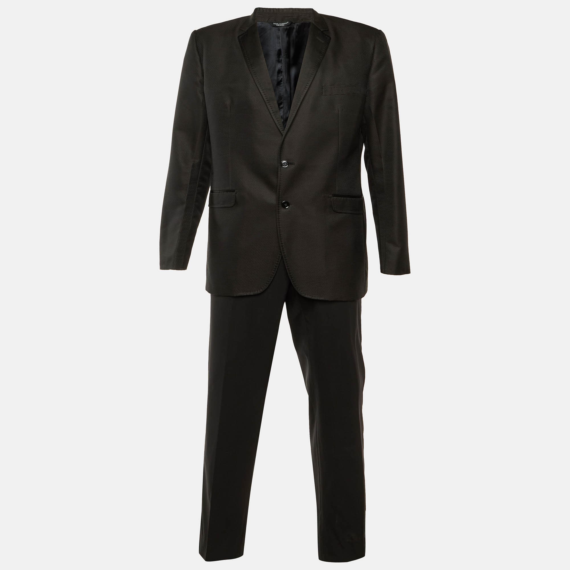 Dolce & Gabbana Black Wool & Silk Martini Suit XXL