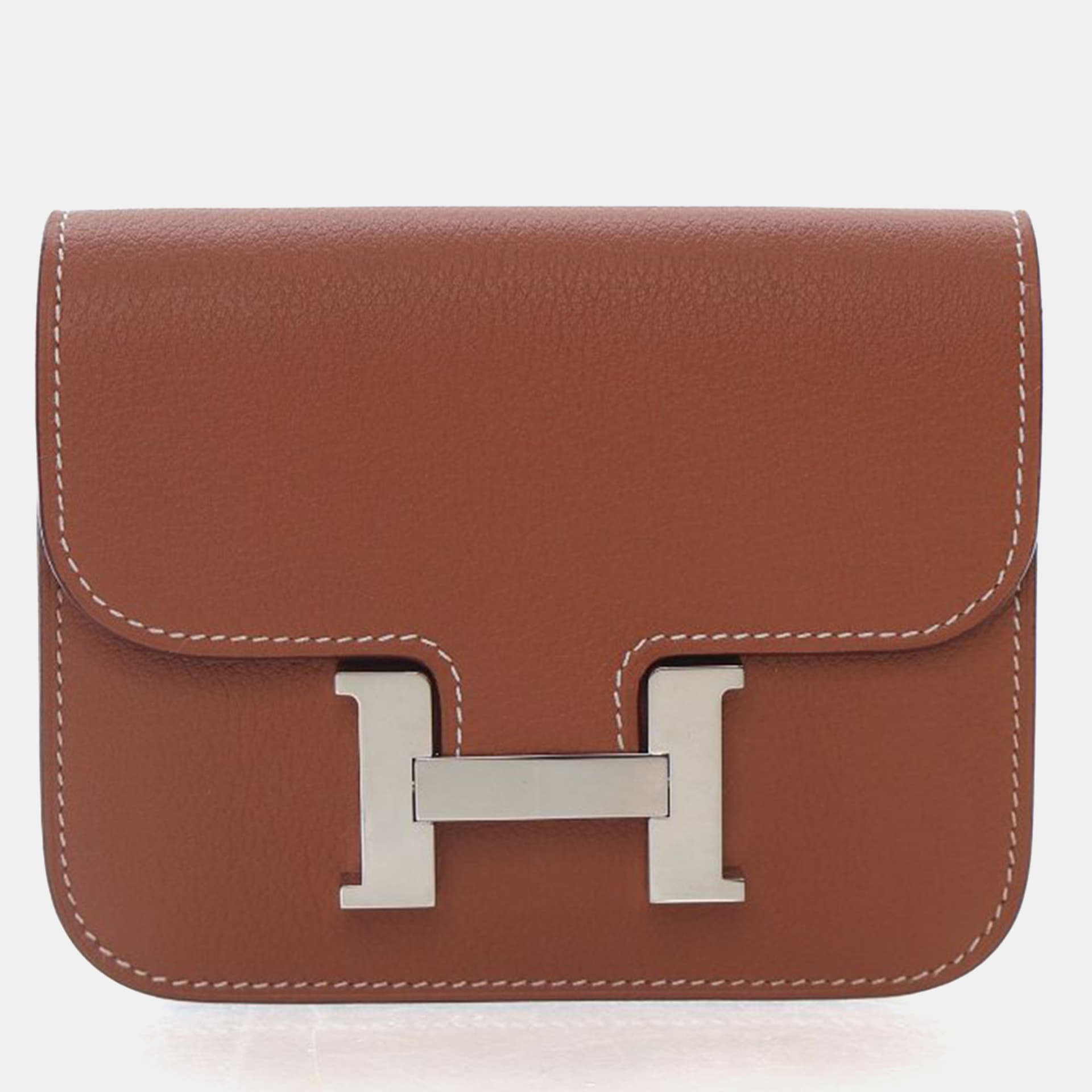 Hermes Gold Evercolor Constance Slim Wallet