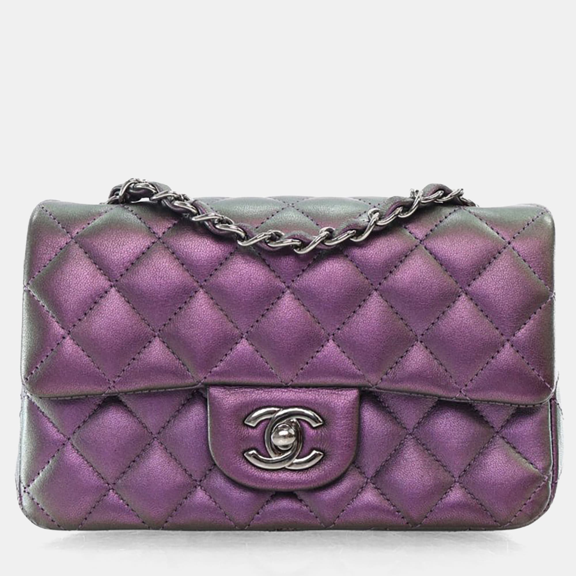 Chanel Mini Iridescent Lambskin Rectangular Classic Flap Bag
