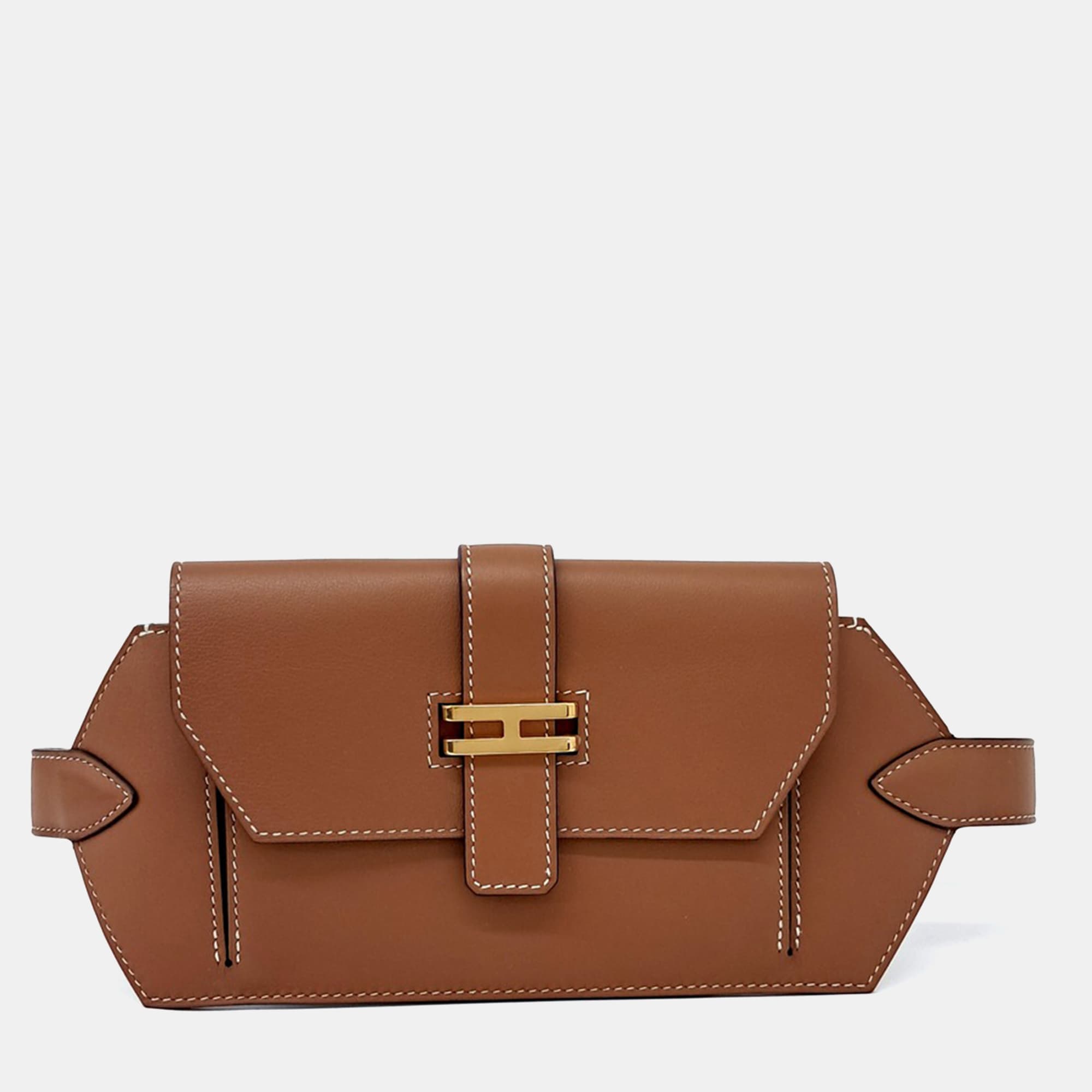 Hermes Brown Leather Elan Pocket 24 Belt Bag