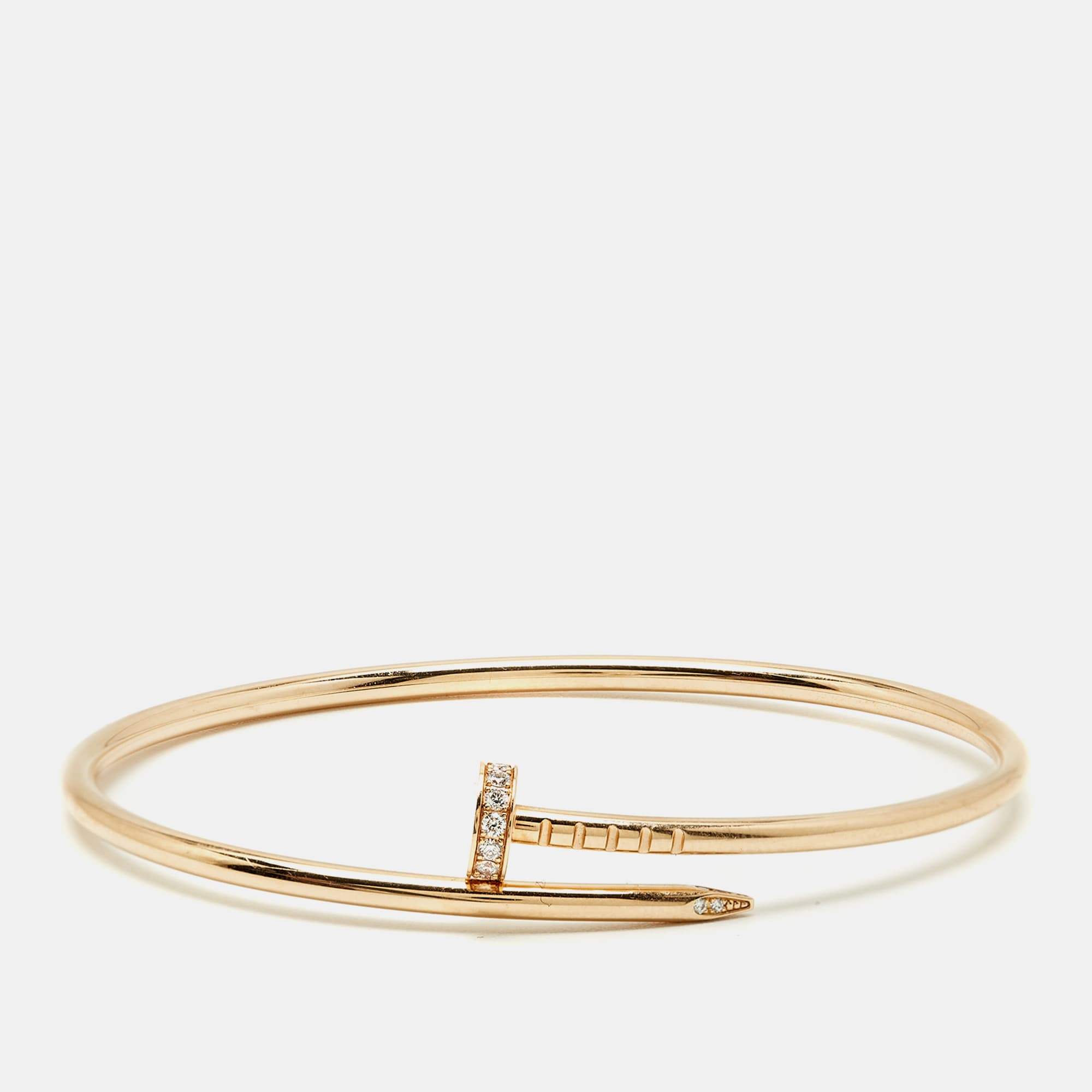 Cartier Juste Un Clou Diamond 18k Rose Gold Small Model Bracelet 17