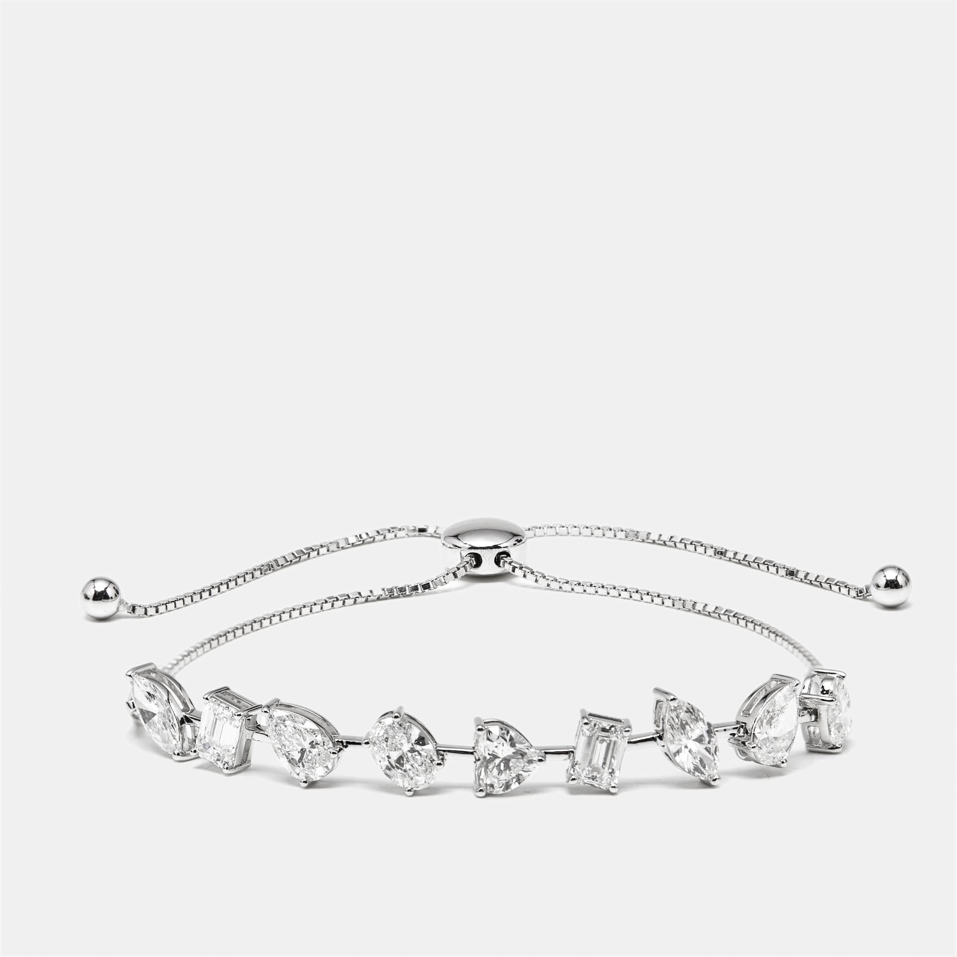4.4 cts Oval, Pear, Marquise, Emerald Cut, Heart Lab Grown Diamonds 18k White Gold Bracelet